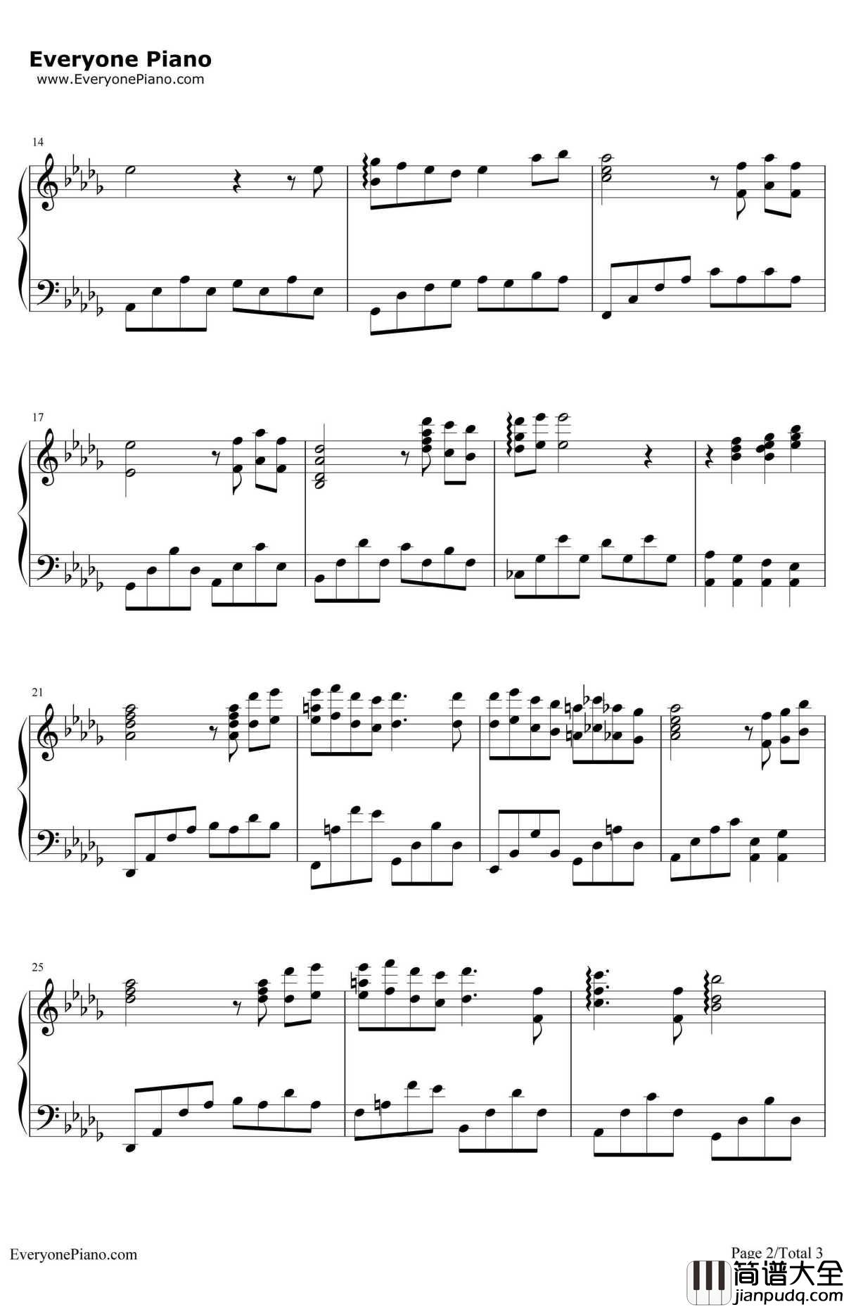 Ashitaka_and_San钢琴谱_久石让宫崎骏_幽灵公主OST