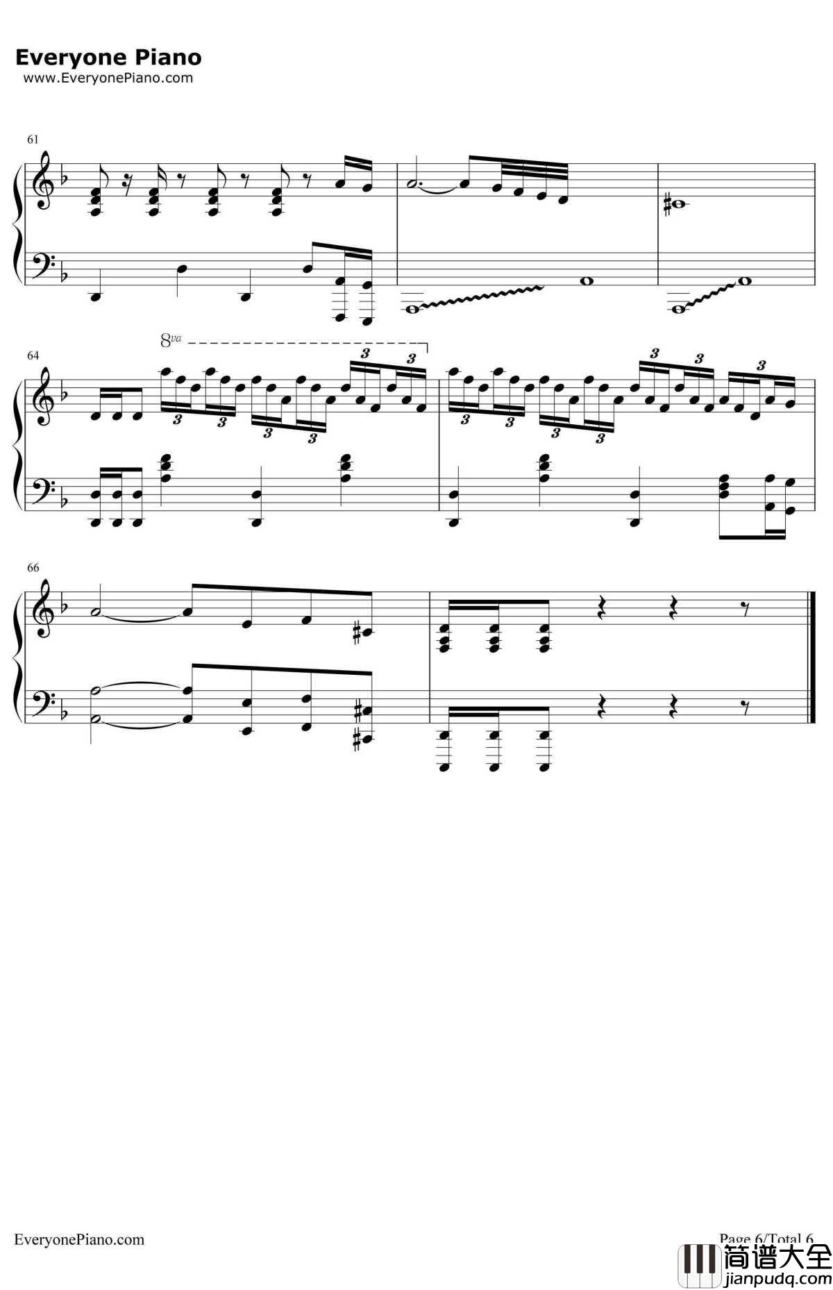 托卡塔曲钢琴谱_理查德克莱德曼