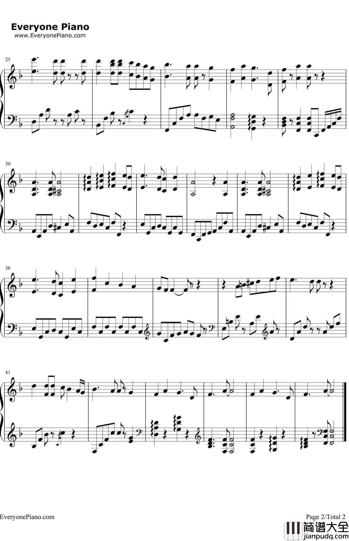 Yesterday昨日钢琴谱_披头士乐队TheBeatles_披头士乐队