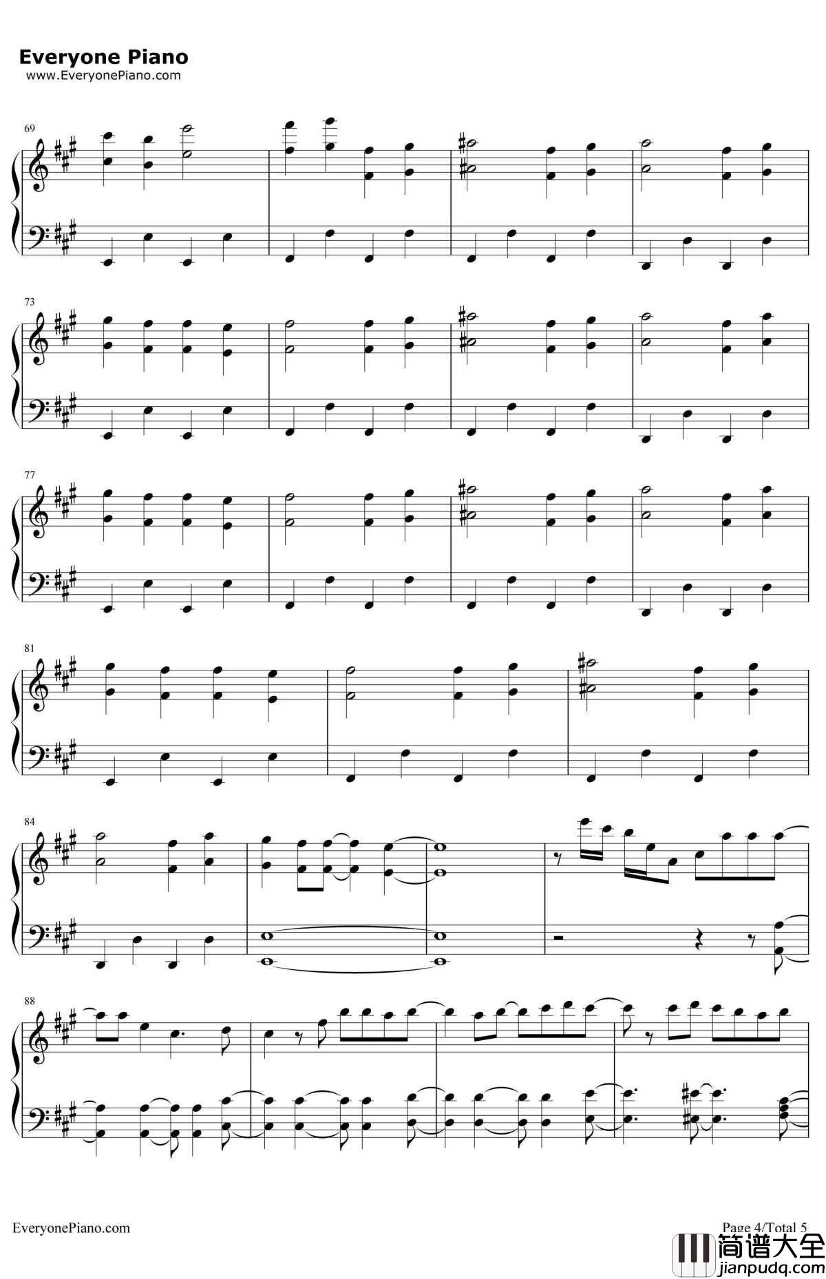 さよならバイスタンダー钢琴谱_YUKI_TV动画_三月的狮子_OP2