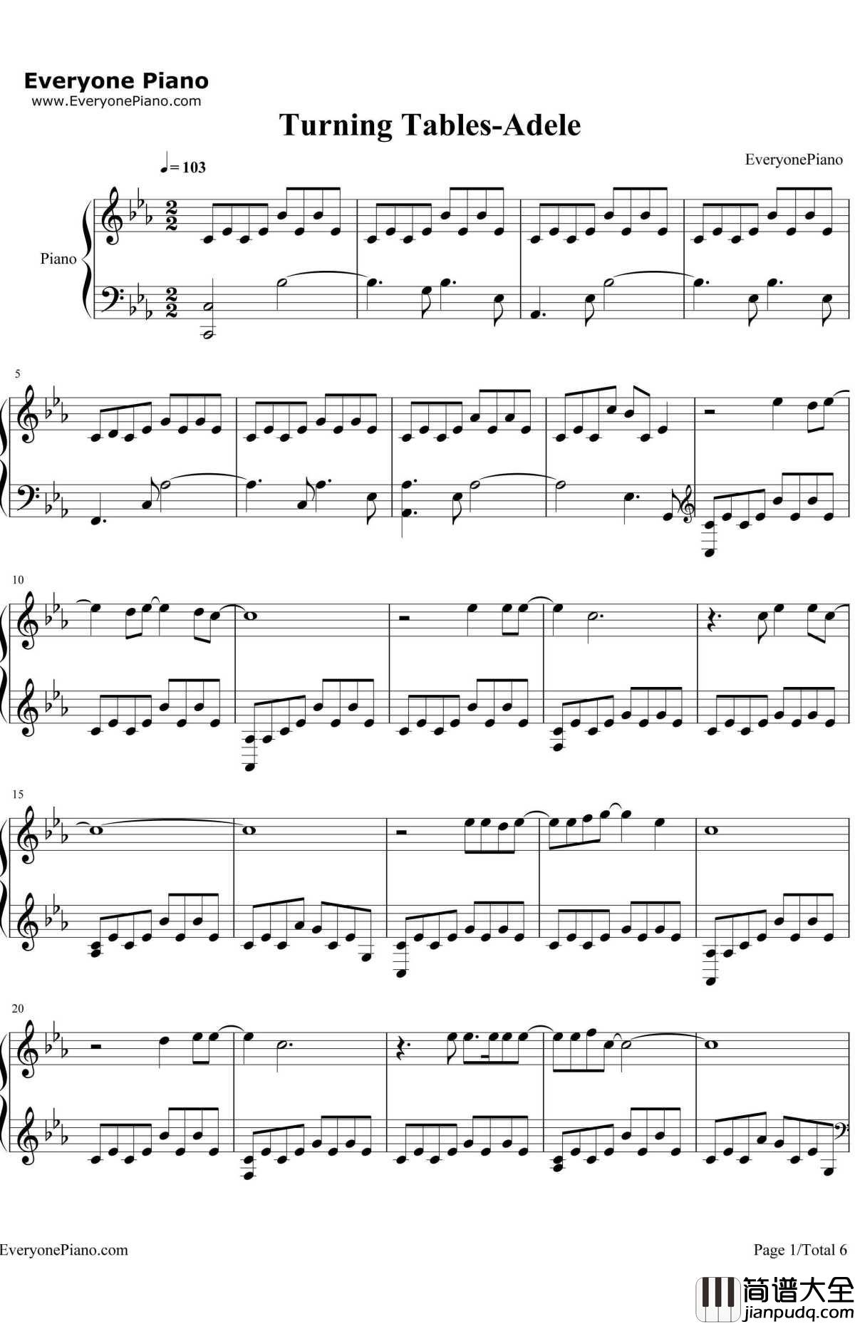 Turning_Tables钢琴谱_Adele
