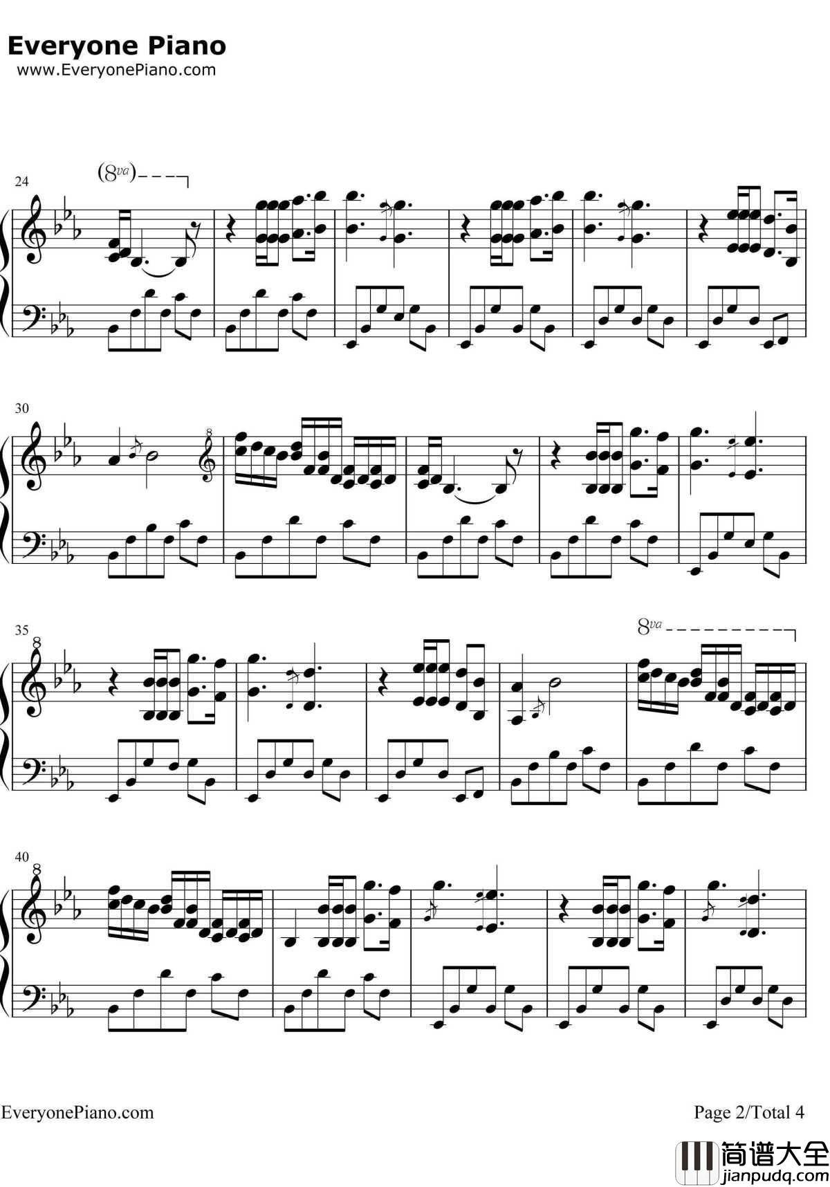 德朗的微笑钢琴谱_理查德_克莱德曼