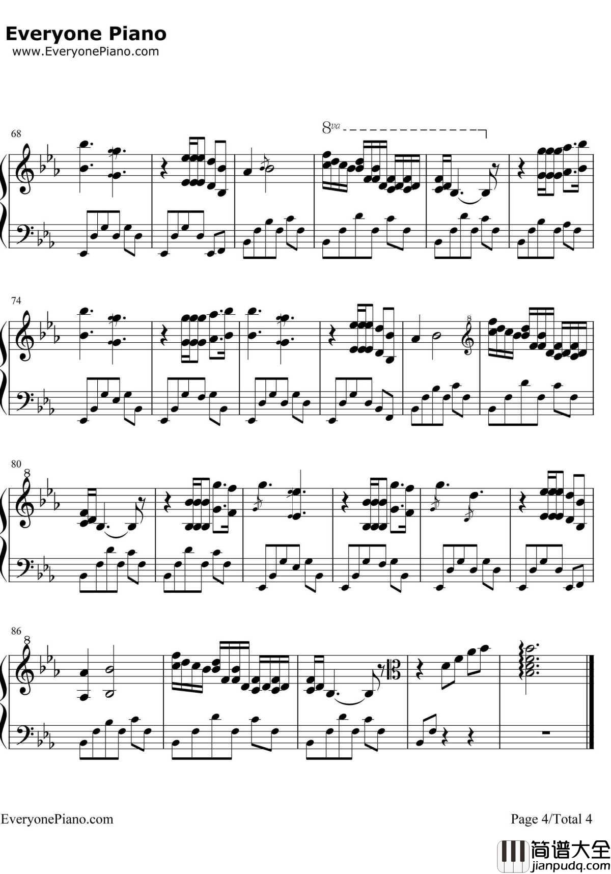 德朗的微笑钢琴谱_理查德_克莱德曼