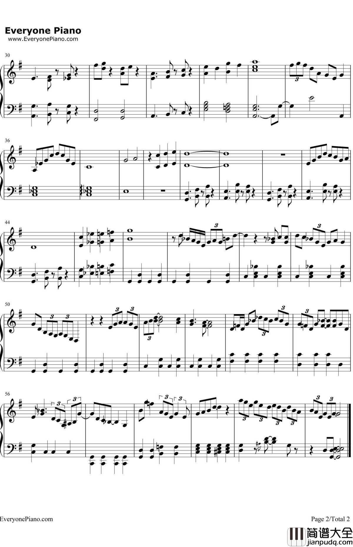 憧れカフェ钢琴谱_RADWIMPS_电影_你的名字_插曲