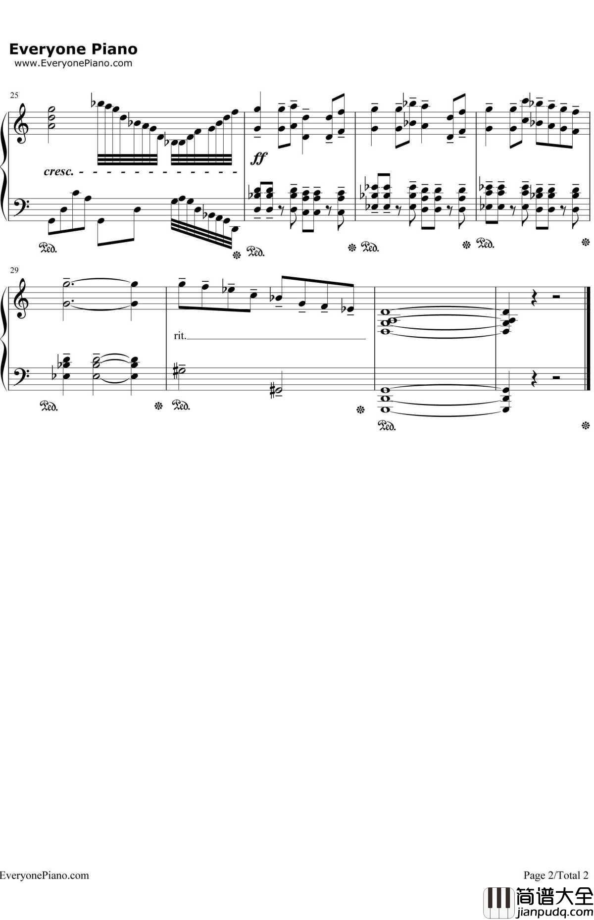 綠の風钢琴谱_日本ACG