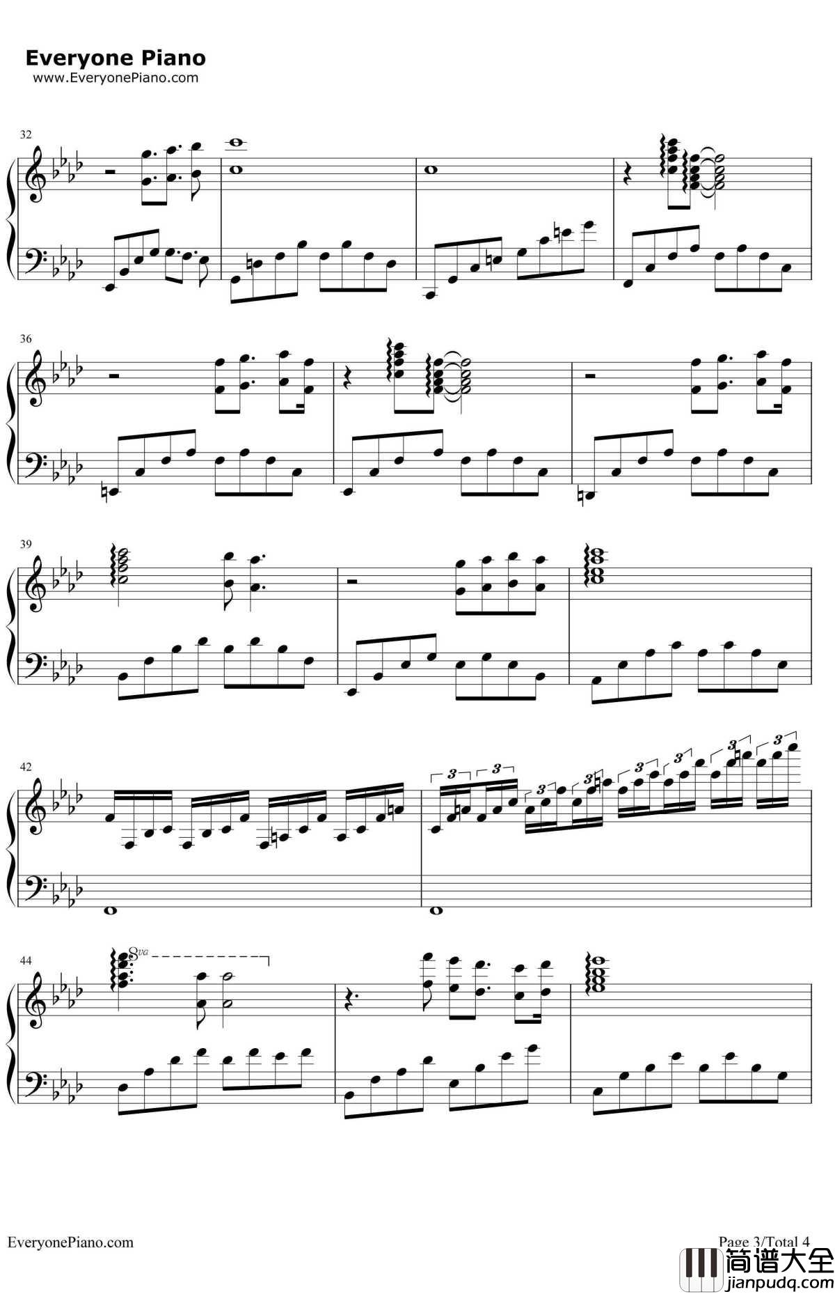 情感钢琴谱_理查德•克莱德曼