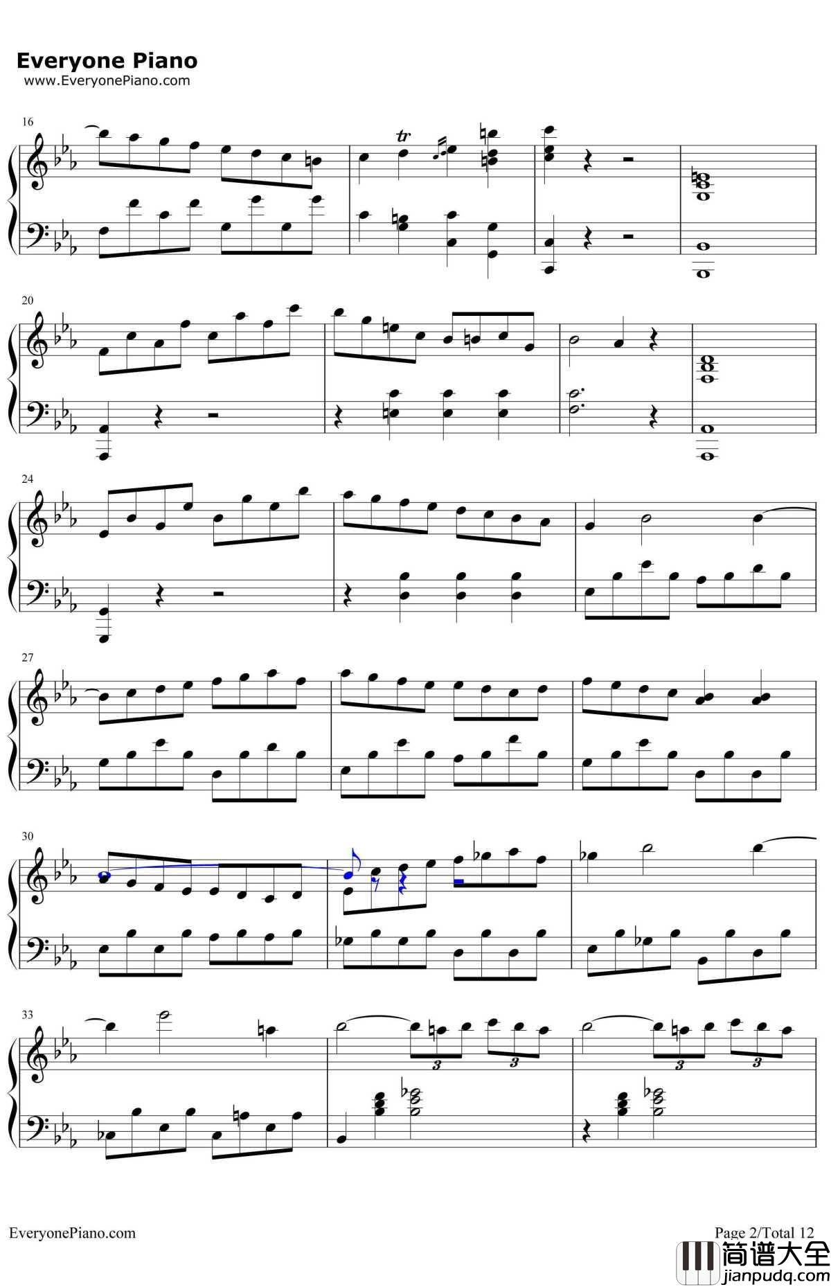 悲怆钢琴谱_贝多芬_贝多芬_c小调第八钢琴奏鸣曲第三乐章