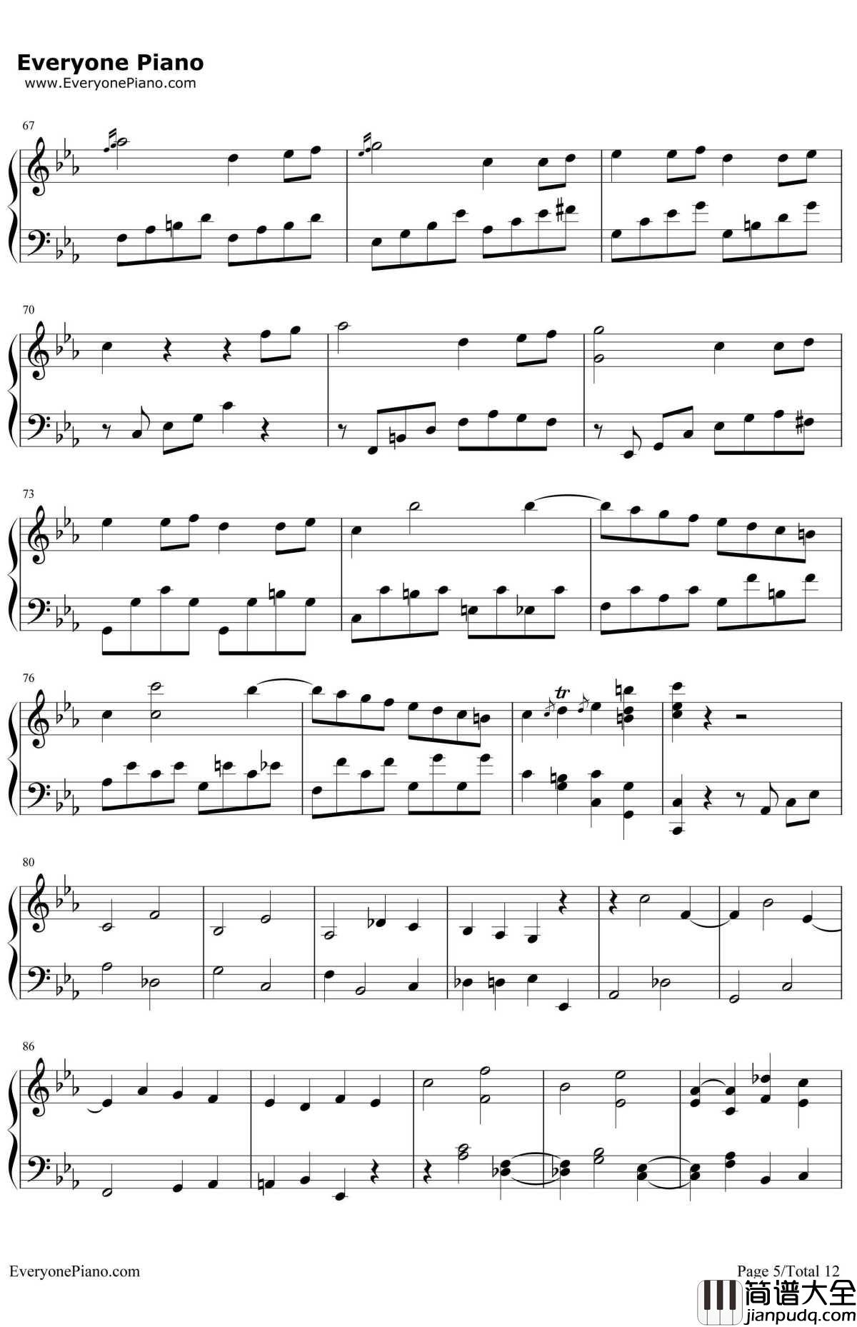 悲怆钢琴谱_贝多芬_贝多芬_c小调第八钢琴奏鸣曲第三乐章