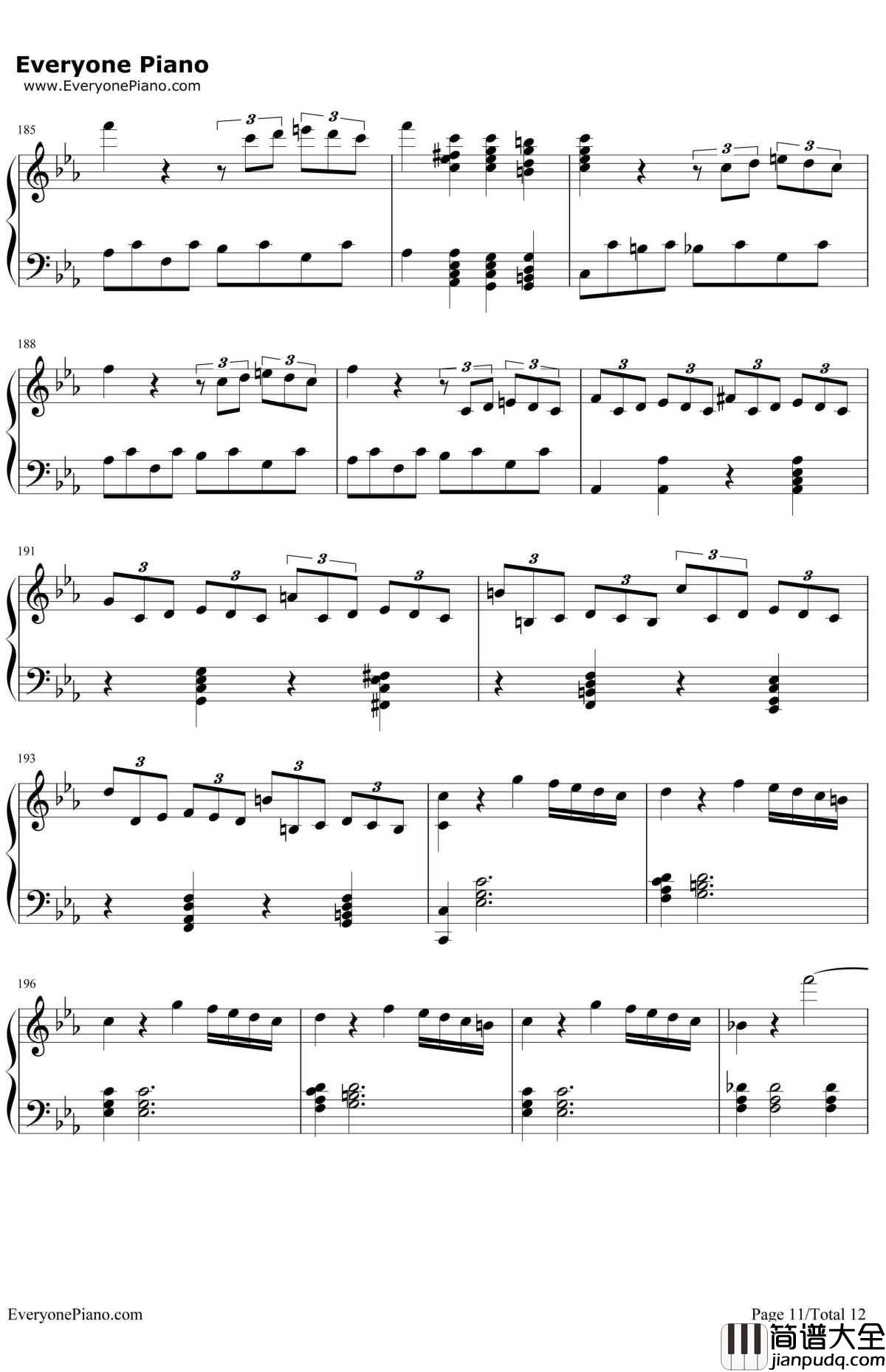 悲怆钢琴谱_贝多芬_贝多芬_c小调第八钢琴奏鸣曲第三乐章