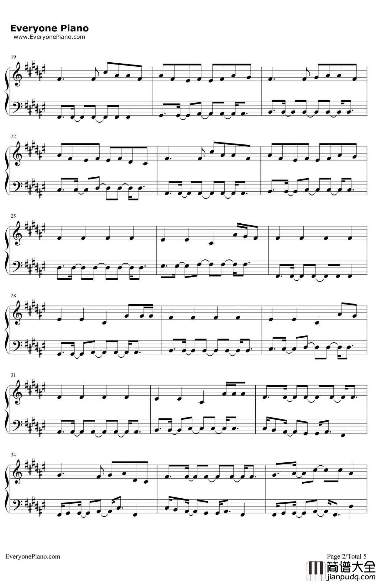 Sunset_Lover钢琴谱_PETITBISCUIT