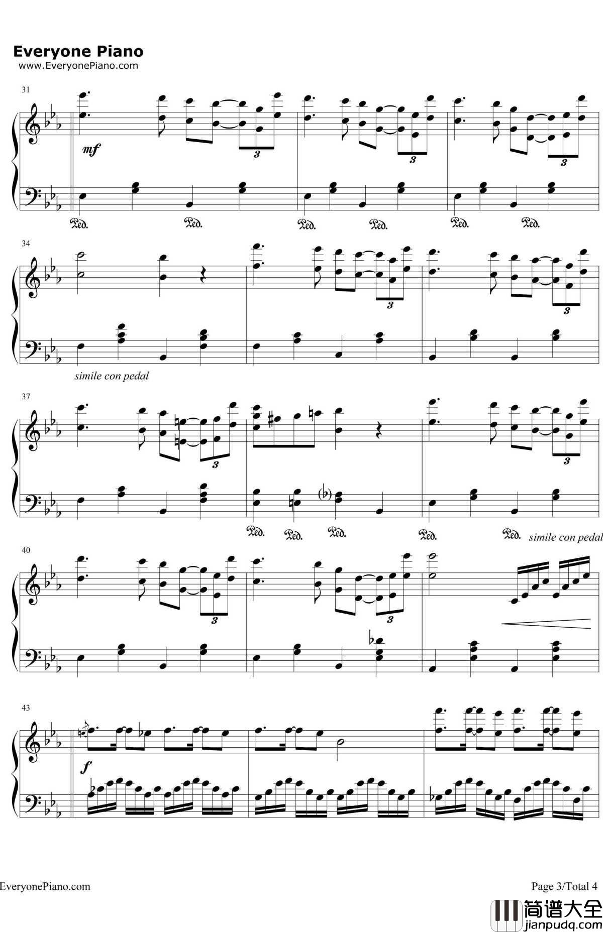 玫瑰色的人生钢琴谱_理查德·克莱德曼_LaVieEnRose