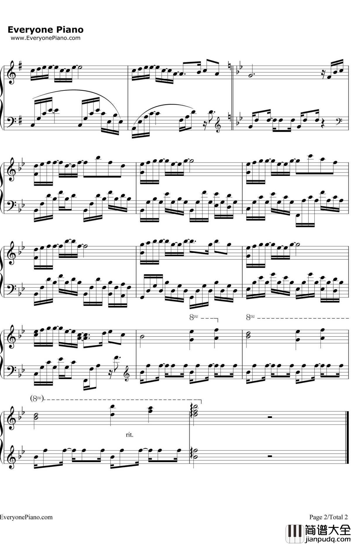 Blowin'_In_The_Wind钢琴谱_BobDylan__阿甘正传_配乐