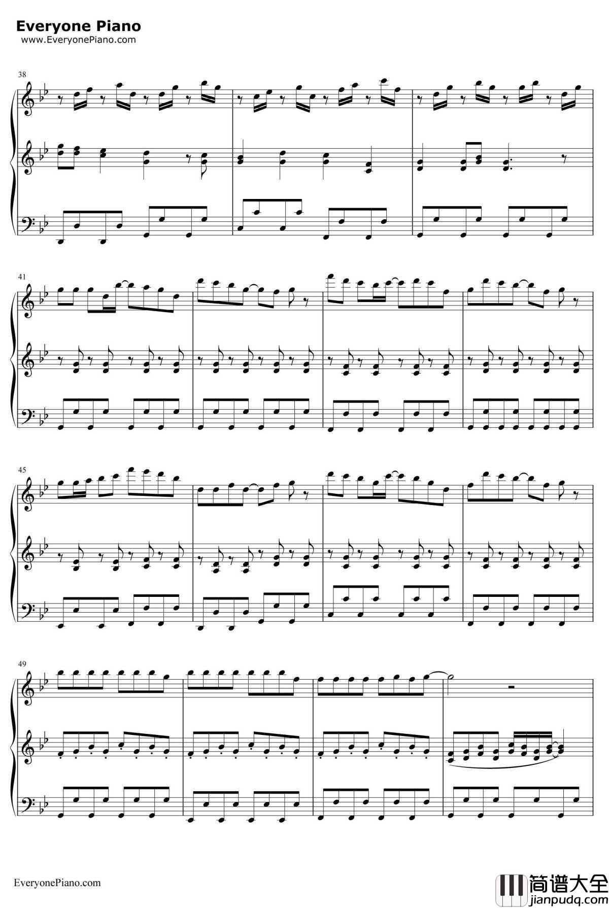 小苹果钢琴谱_筷子兄弟_三声部版_筷子兄弟