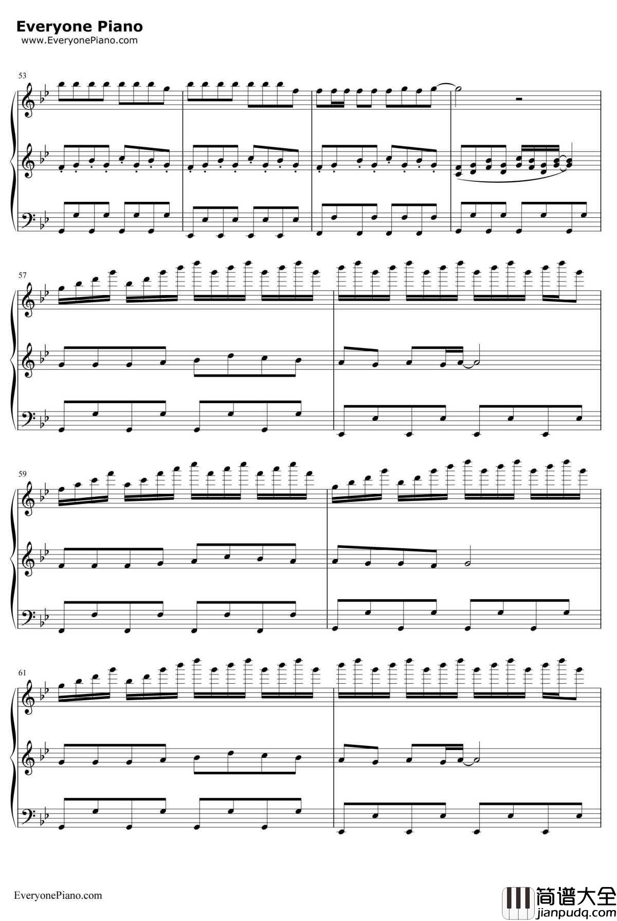 小苹果钢琴谱_筷子兄弟_三声部版_筷子兄弟