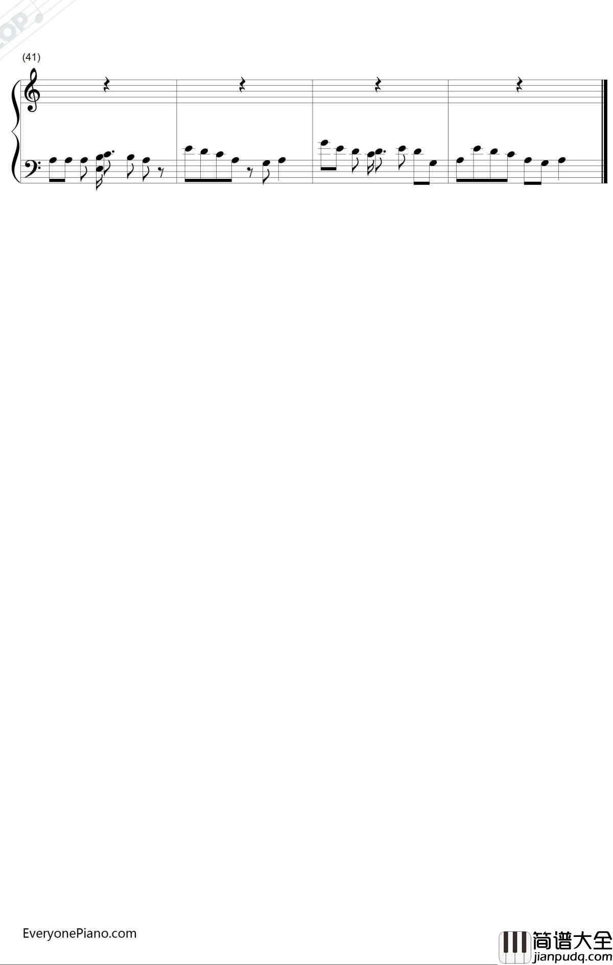 小苹果钢琴谱_筷子兄弟_简单版_老男孩之猛龙过江