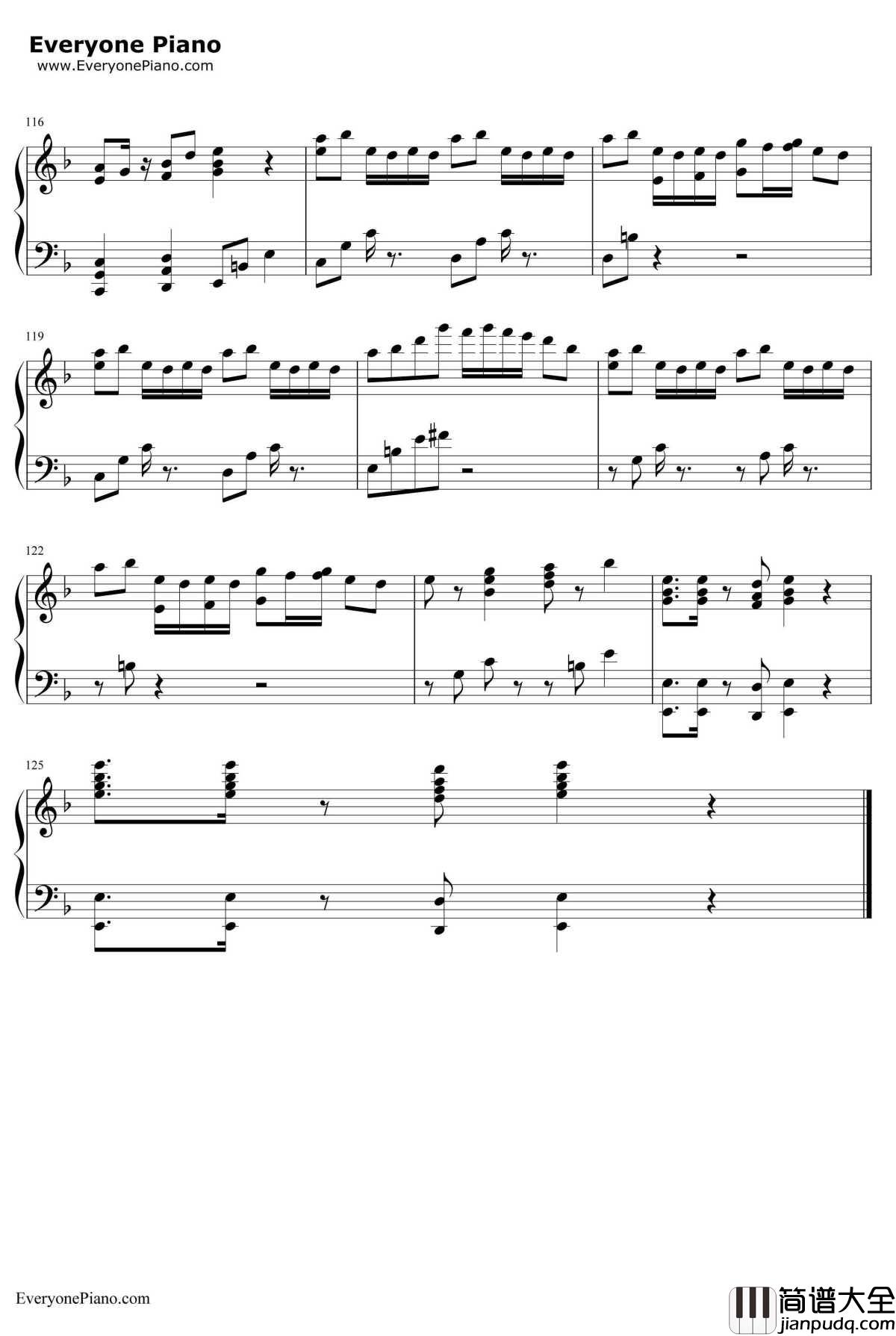 千本樱钢琴谱_初音ミク_慢速版