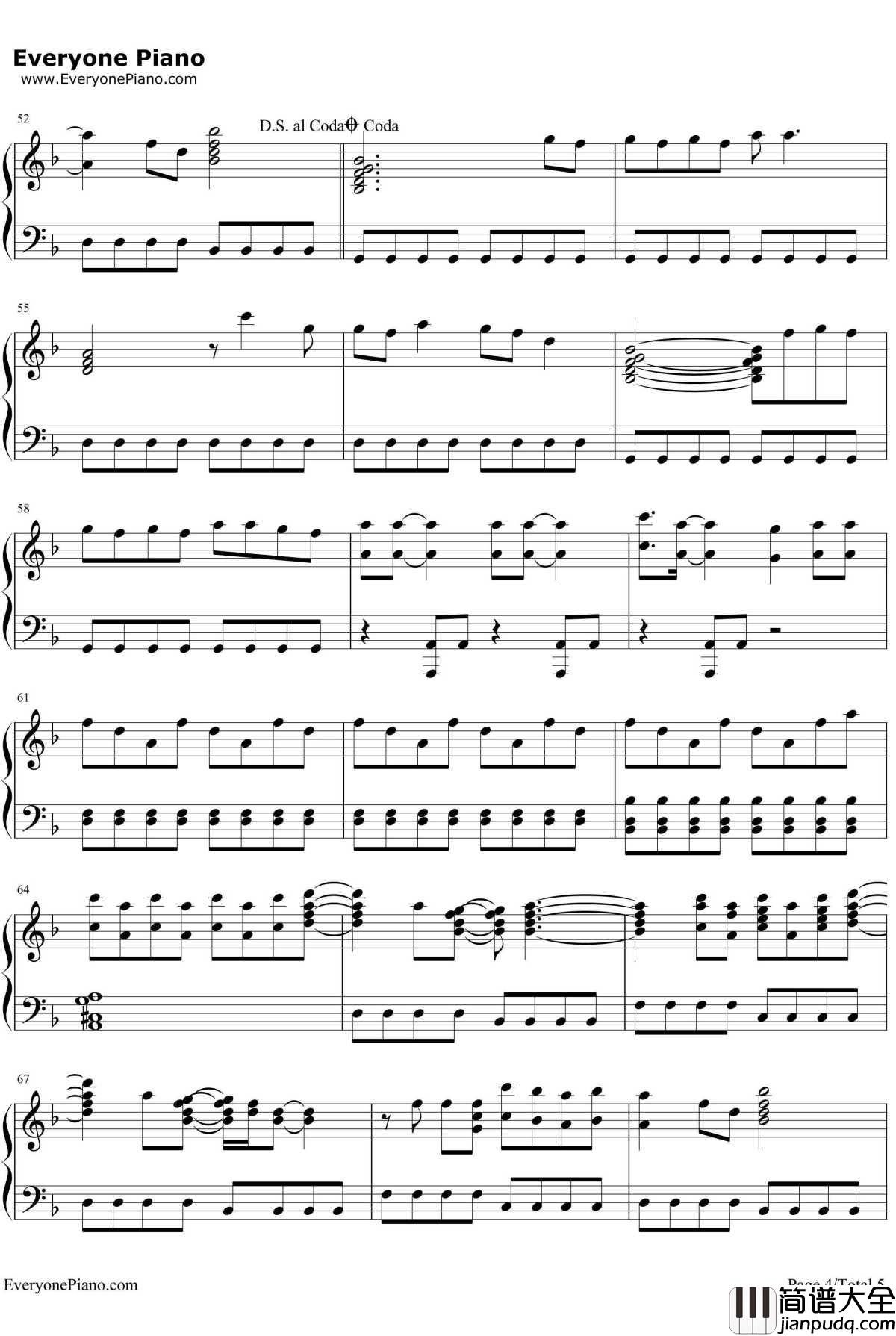 Grenade钢琴谱_BrunoMars