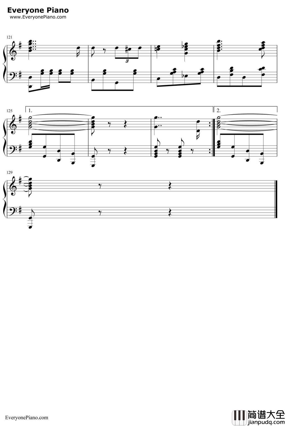 巴登威勒进行曲钢琴谱_GeorgFürst_德国军歌