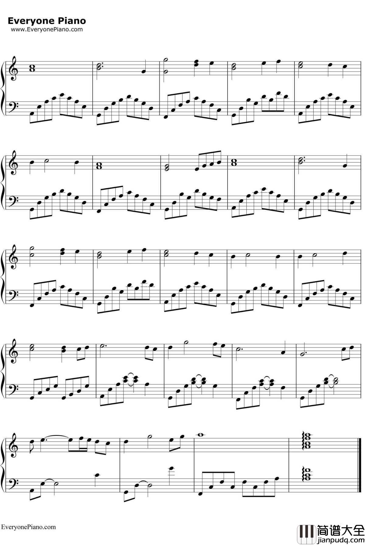 我心永恒钢琴谱_CelineDion席琳·迪翁_MyHeartWillGoOn