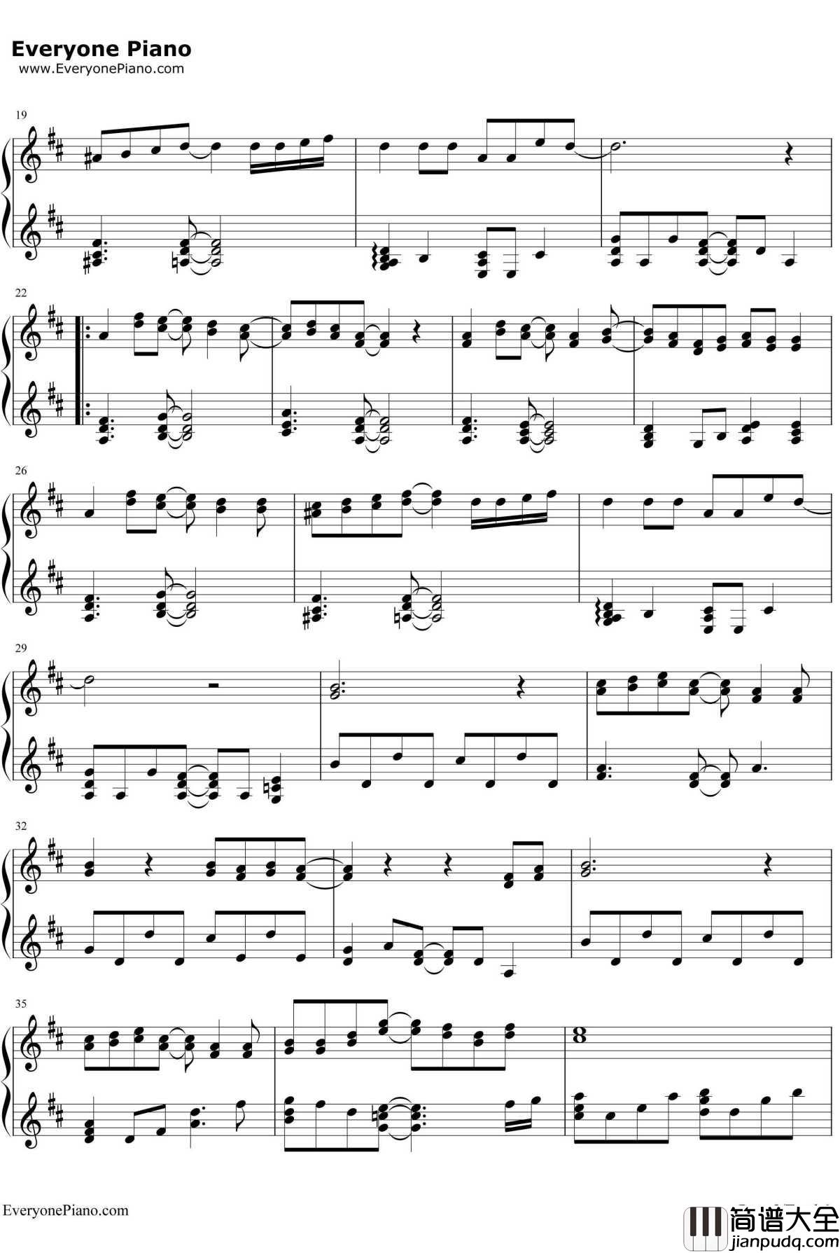 青いベンチ钢琴谱_テゴマスTegomass_テゴマス