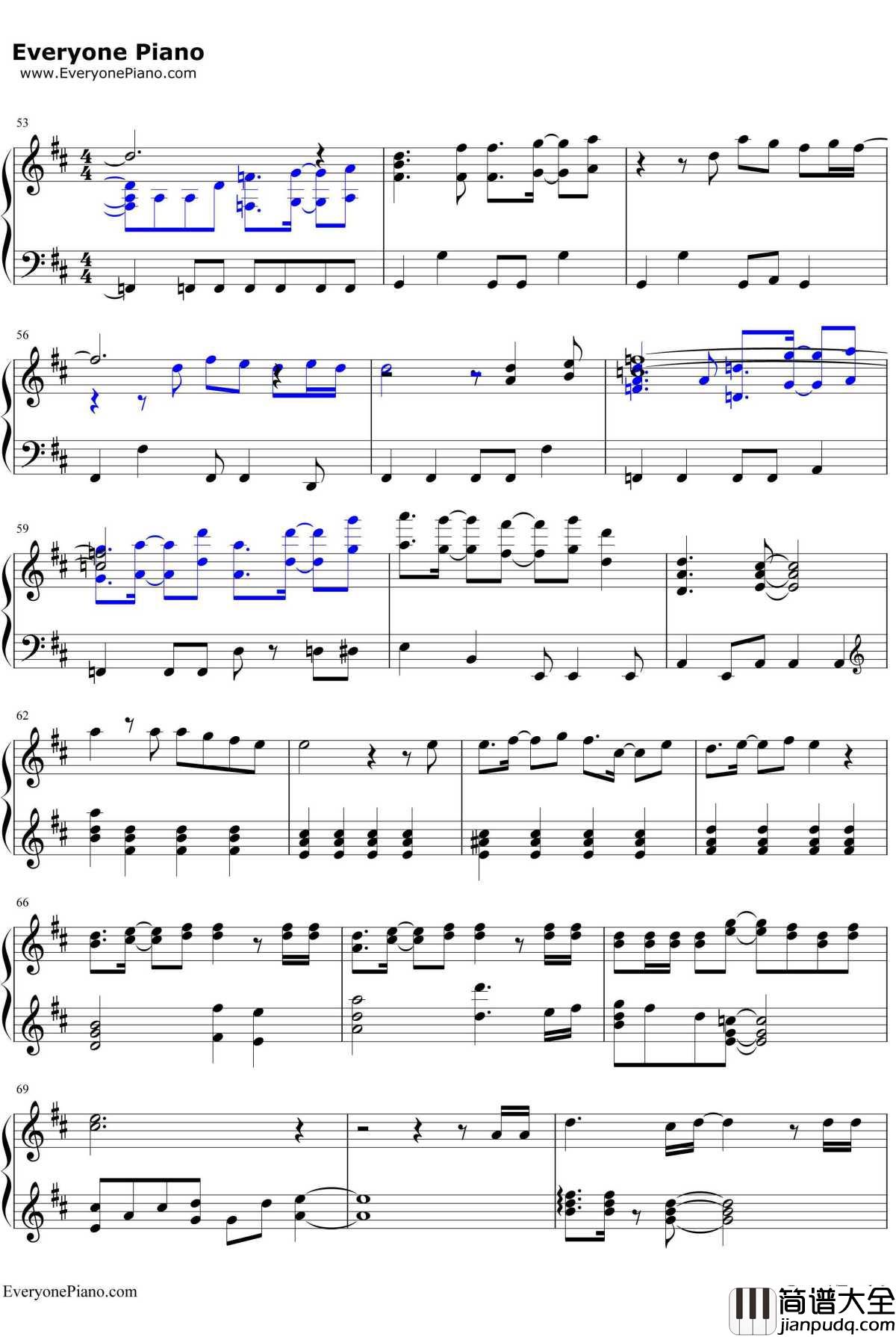 青いベンチ钢琴谱_テゴマスTegomass_テゴマス