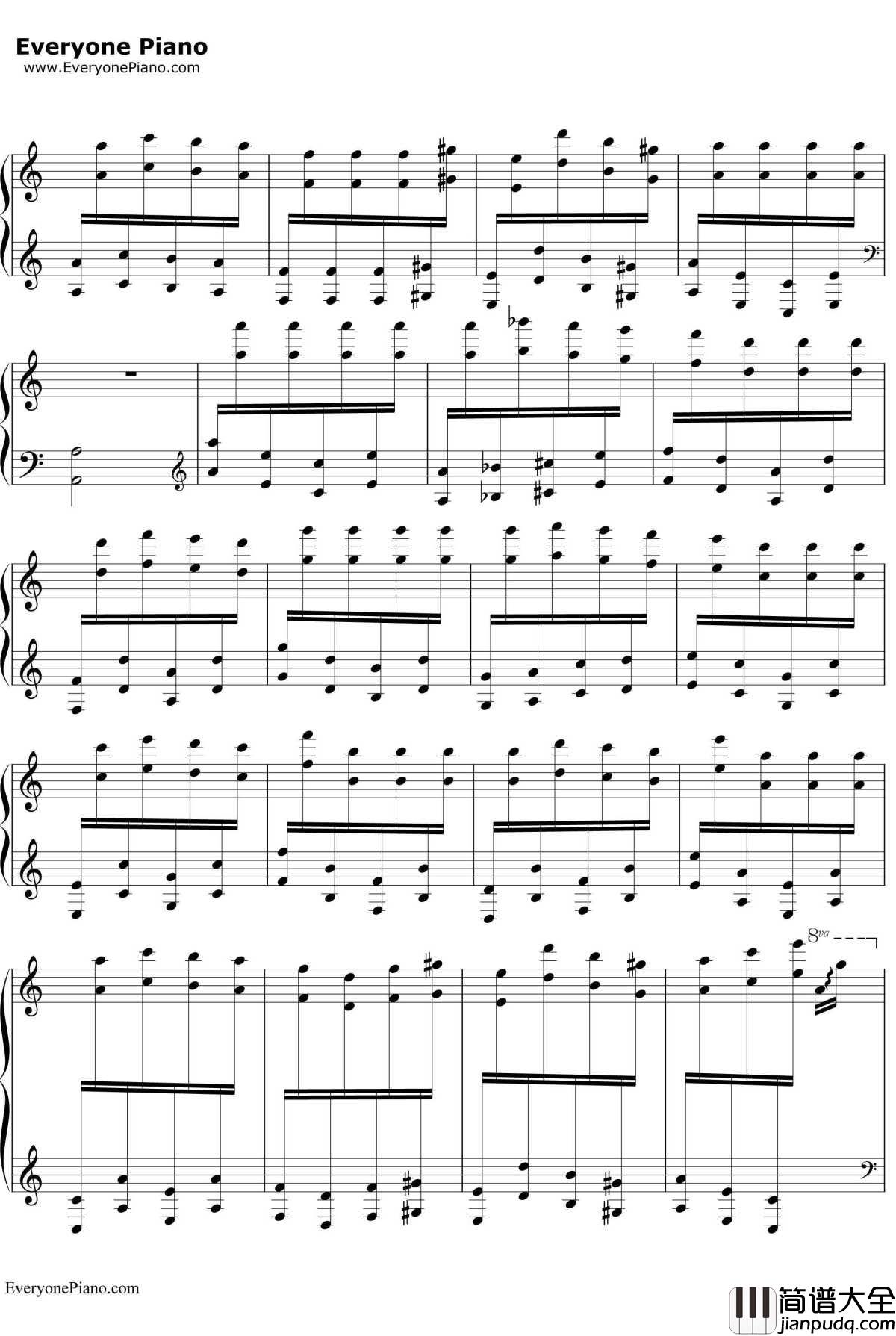 帕格尼尼飞絮曲钢琴谱_马克西姆