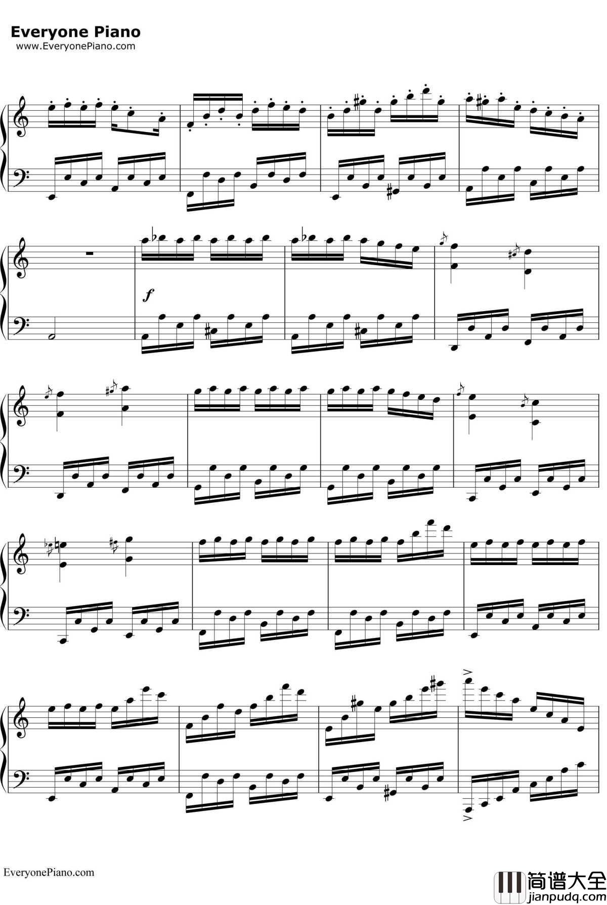 帕格尼尼飞絮曲钢琴谱_马克西姆