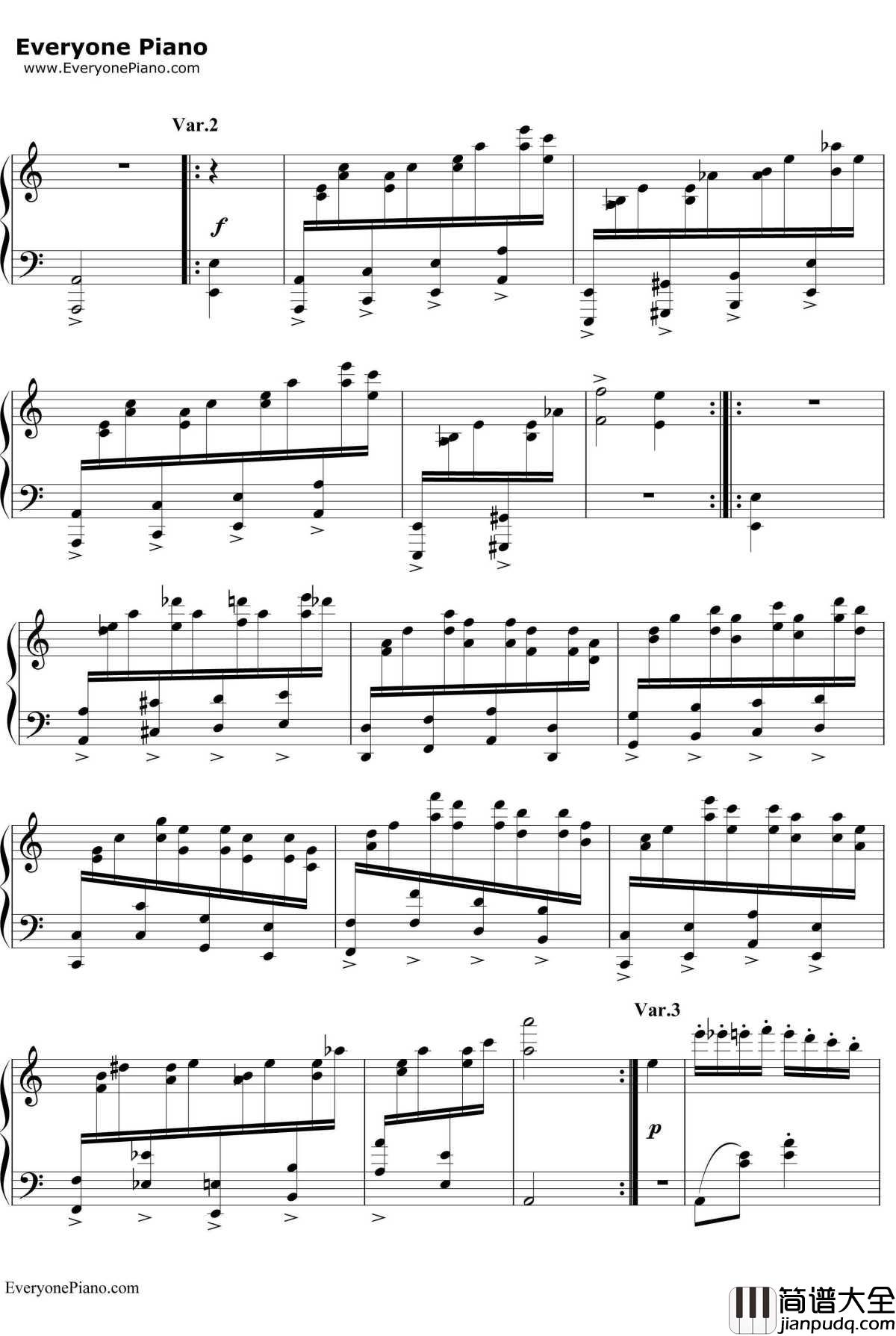 帕格尼尼飞絮曲钢琴谱_马克西姆