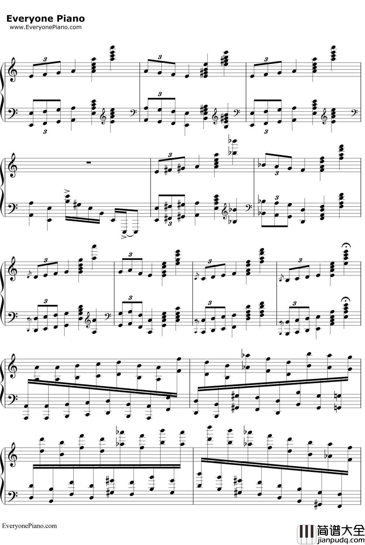 帕格尼尼飞絮曲钢琴谱_马克西姆