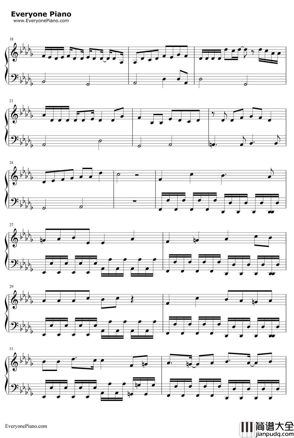 平行線钢琴谱_酸欠少女_TV动画_人渣的本愿_片尾曲