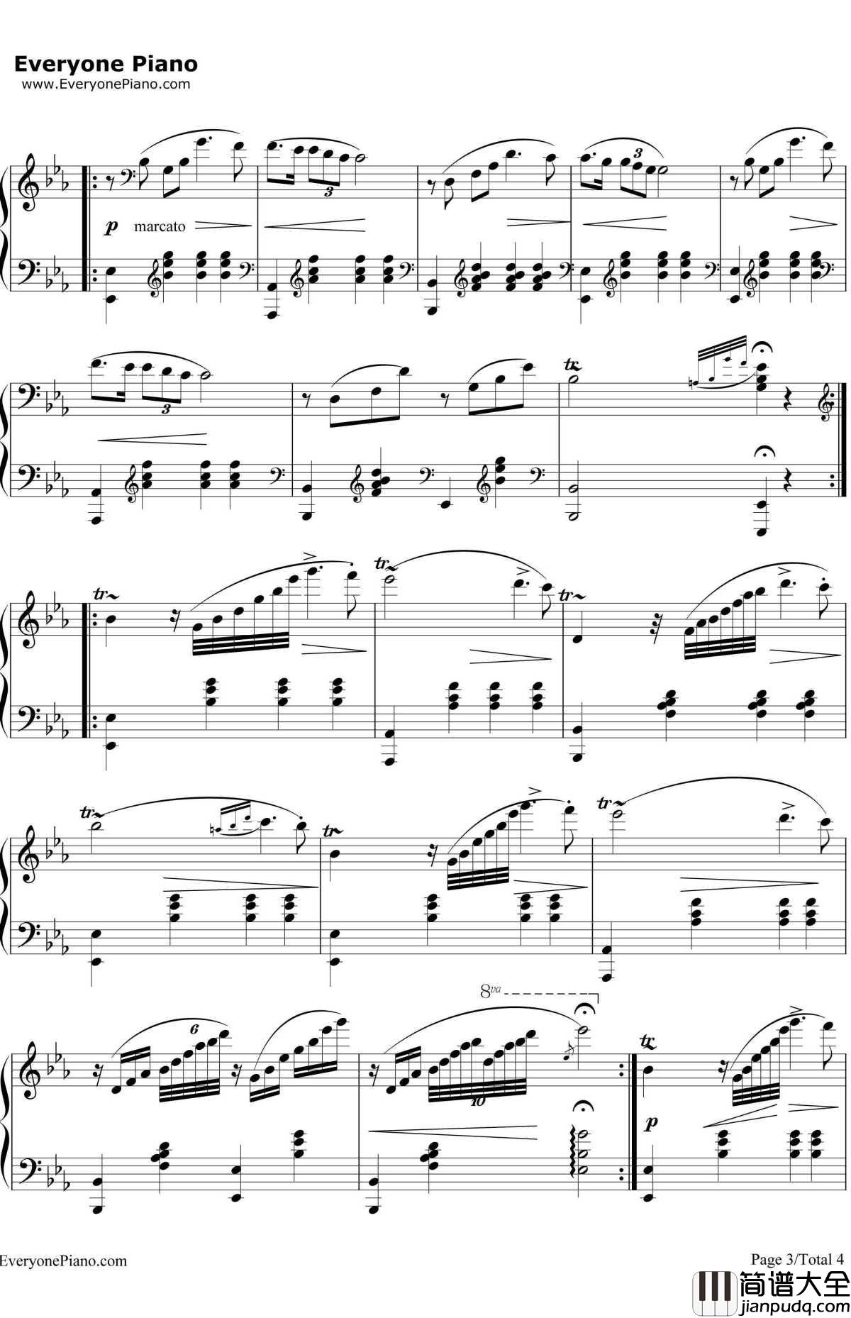 少女的祈祷钢琴谱_巴达捷芙斯卡(Badarzewska)_完整版