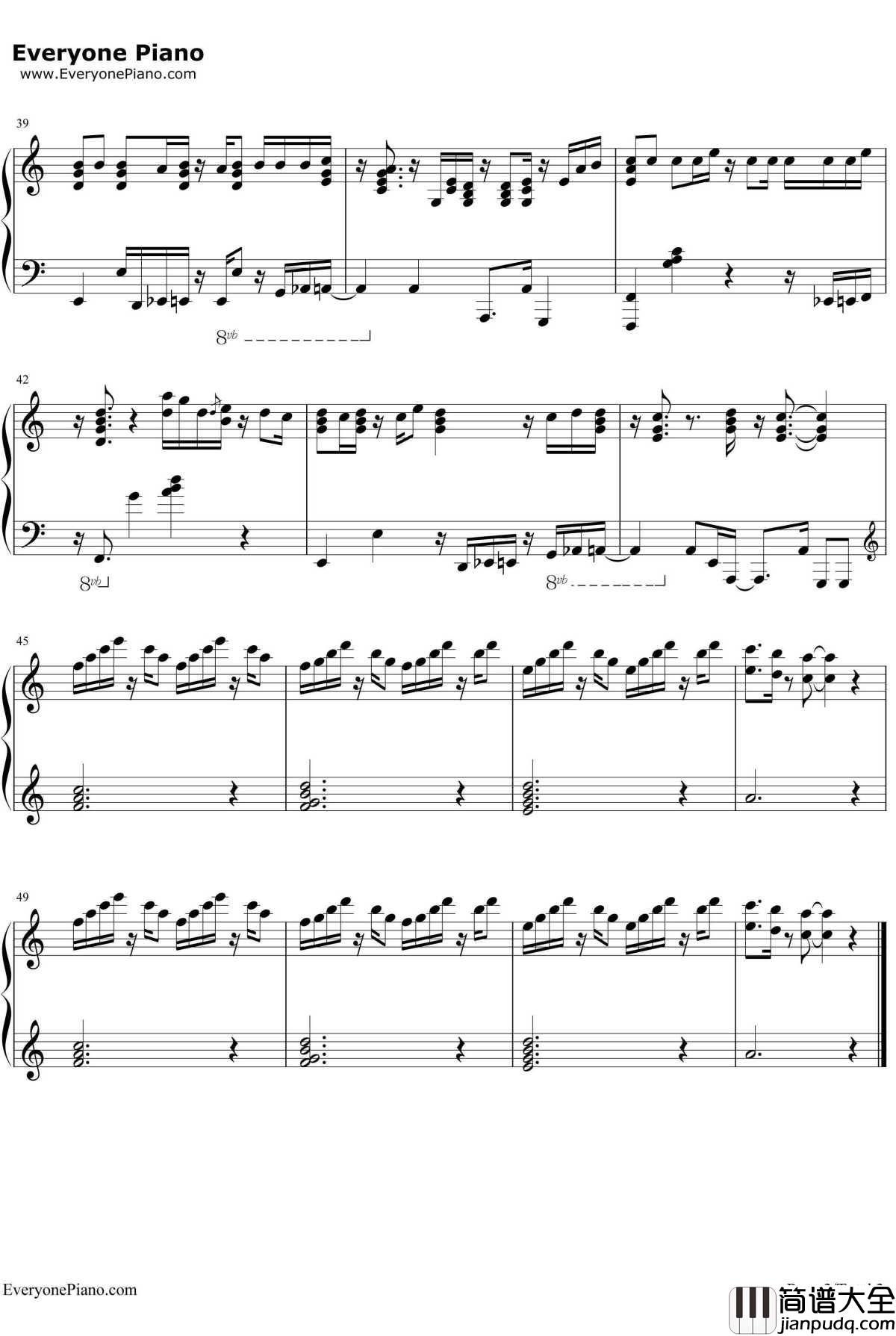 Only_One钢琴谱_BoA（宝儿）