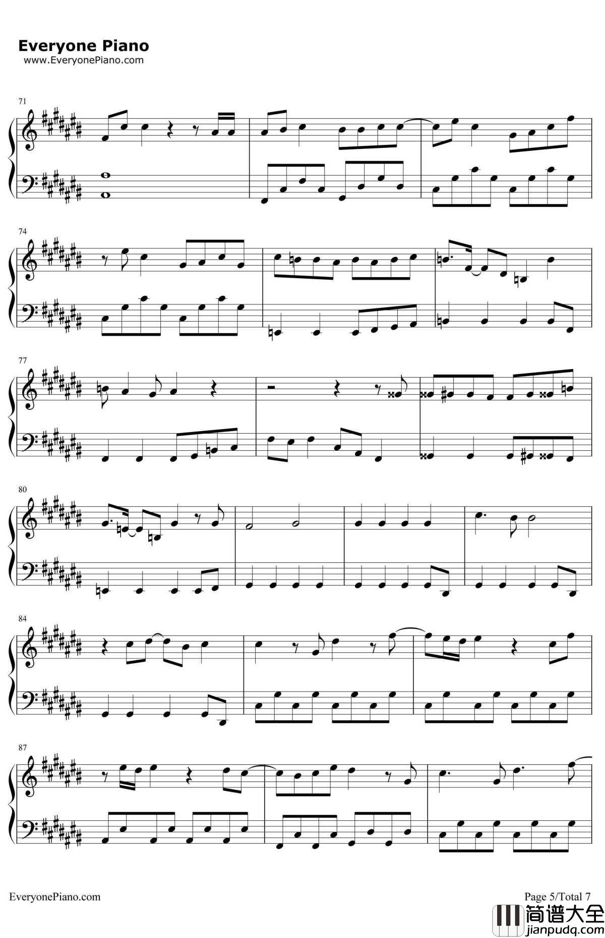 ヒカリノアトリエ钢琴谱_Mr.Children_日剧_别嫔小姐_主题曲