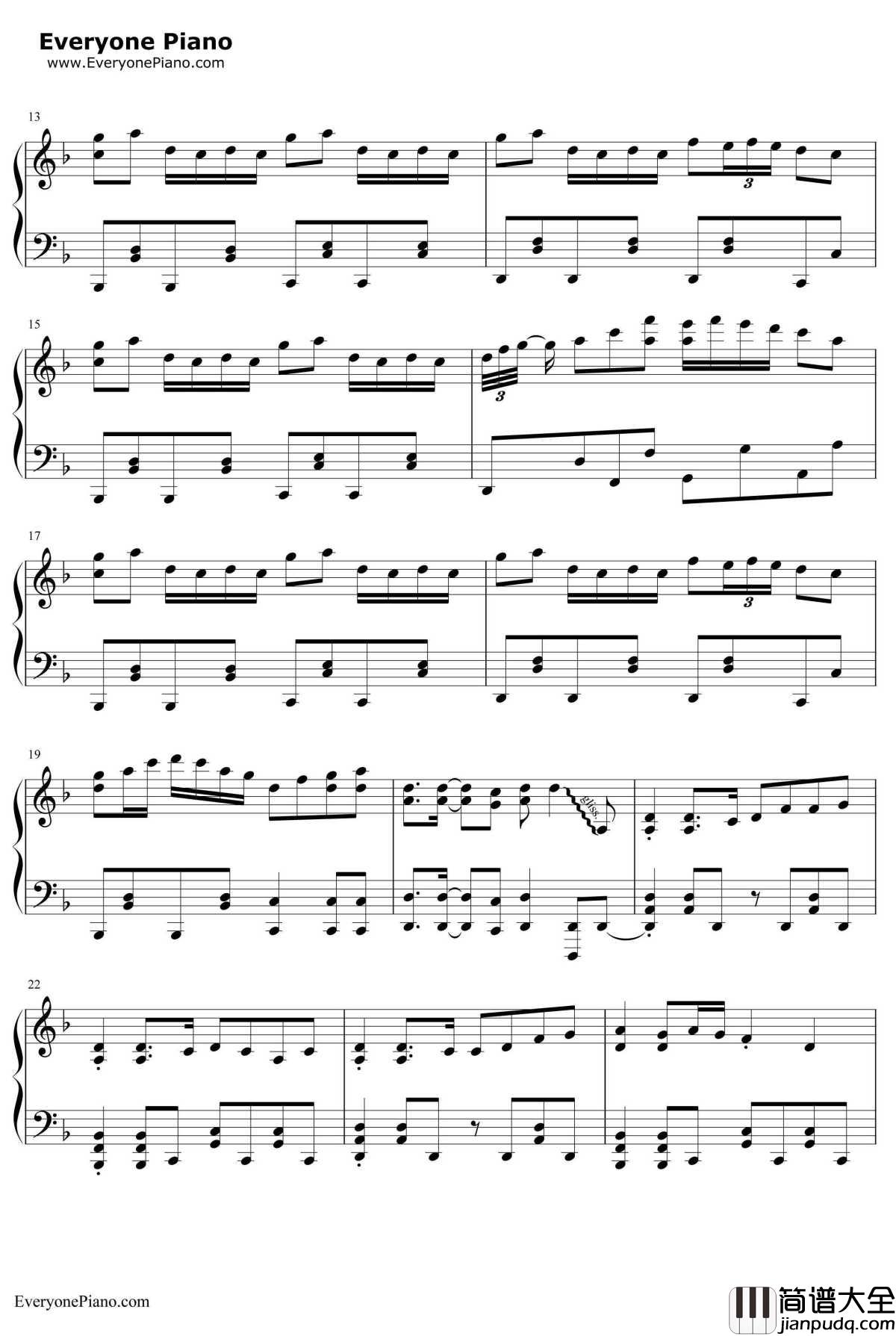 千本樱钢琴谱_触手猴版本_带力度版