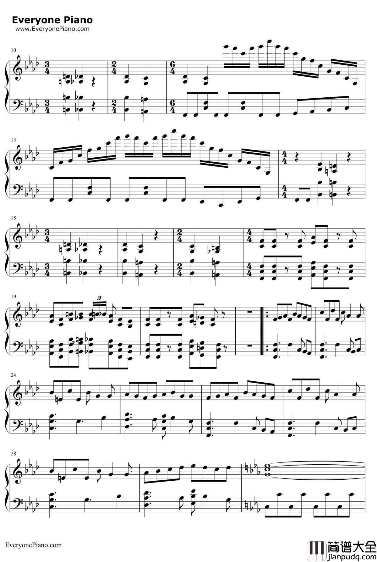 ビッグブリッヂの死闘钢琴谱_植松伸夫_最终幻想ⅤBGM