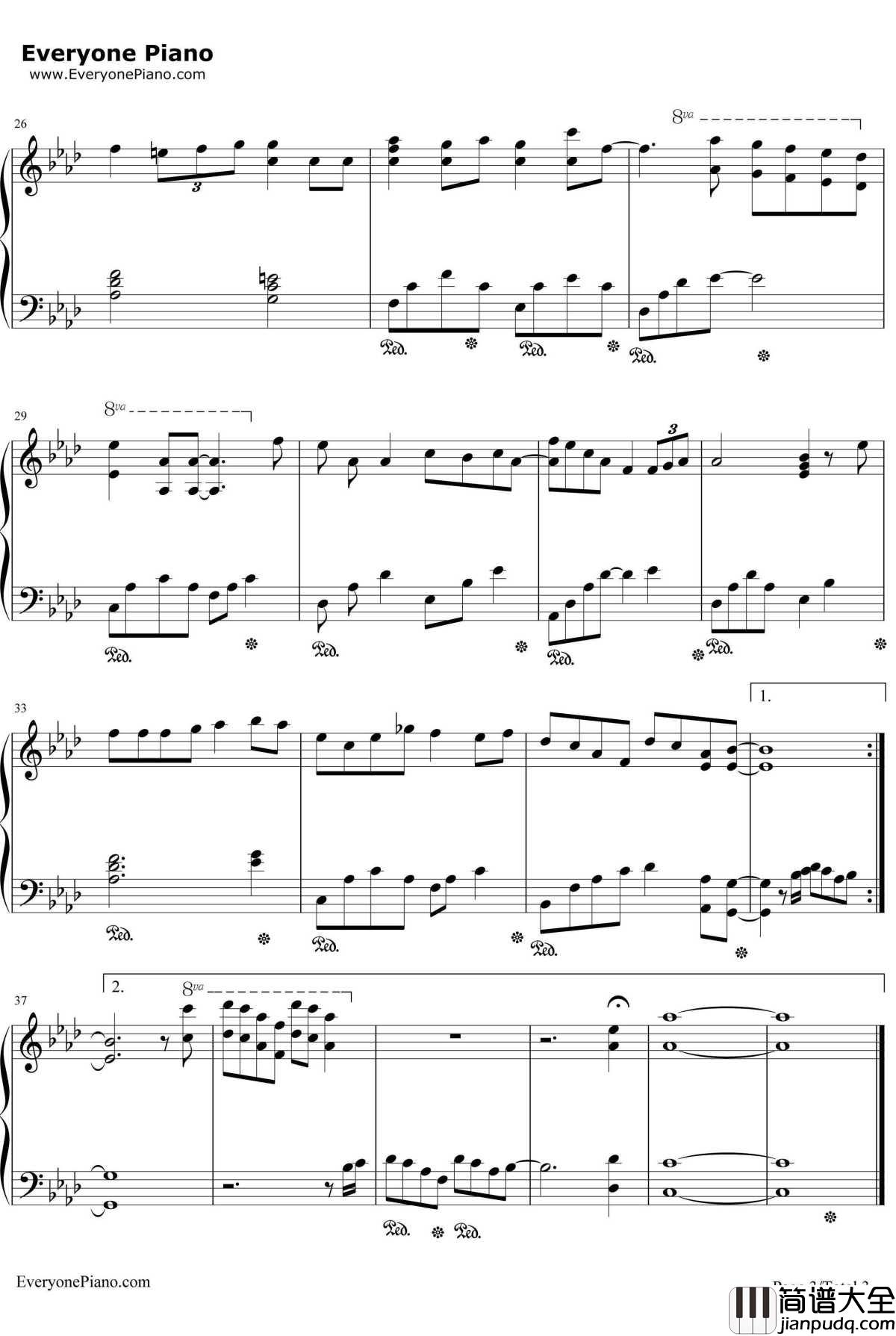 眼红红钢琴谱_Twins