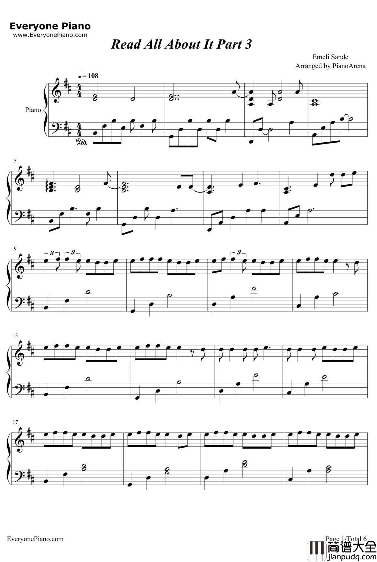 Read_All_About_It钢琴谱_EmeliSande