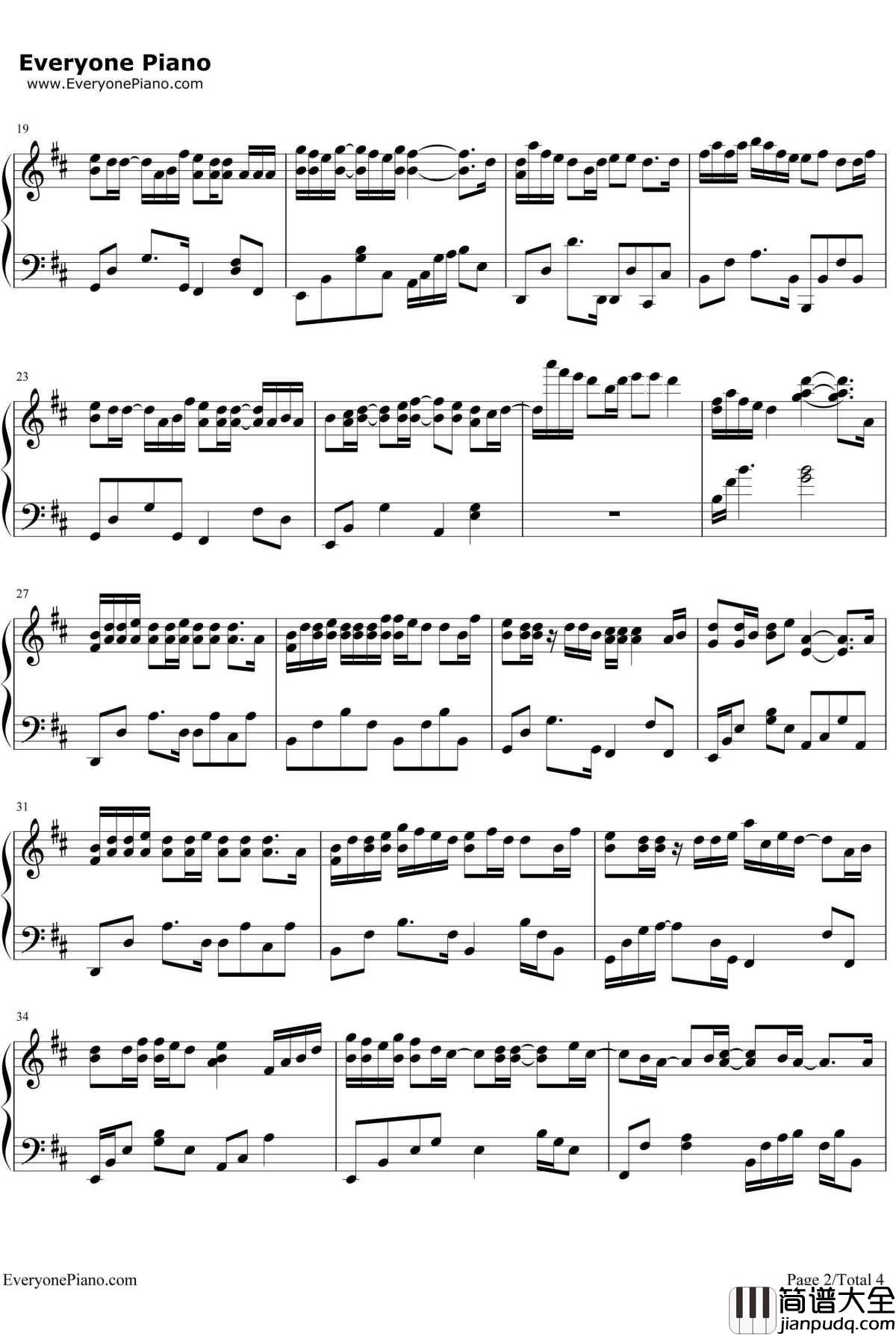 恋人未满钢琴谱_S.H.E