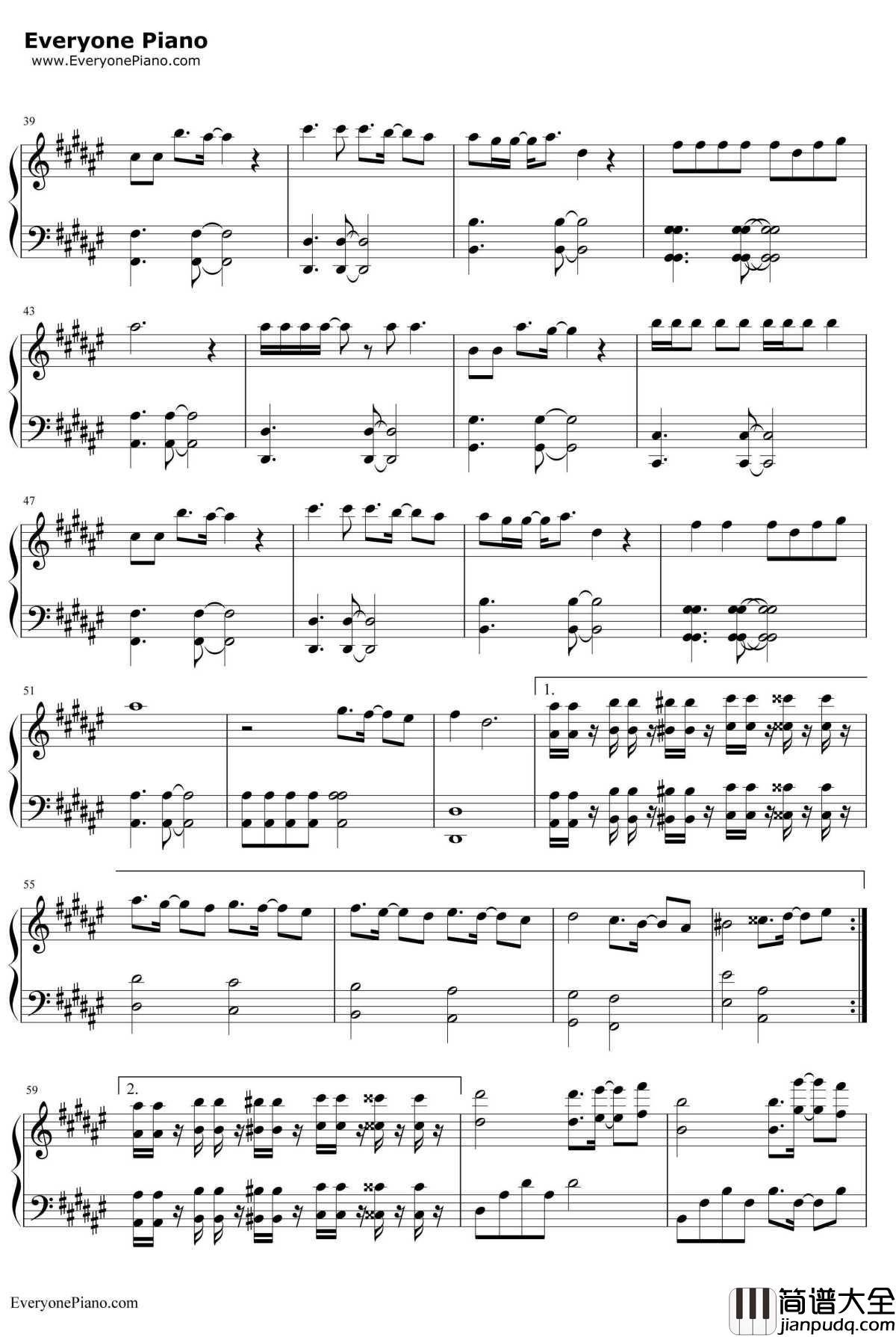 インフルエンサー钢琴谱_乃木坂46