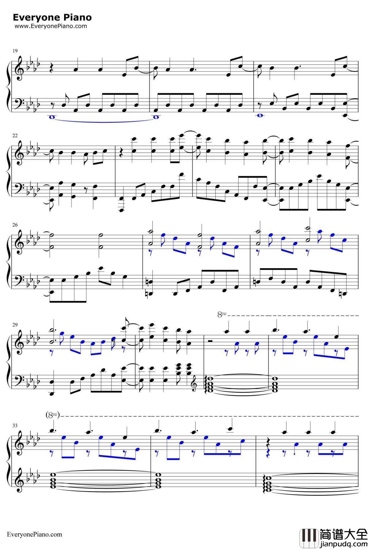 海色钢琴谱_AKINOfrombless4_みいろ_舰队收藏OP