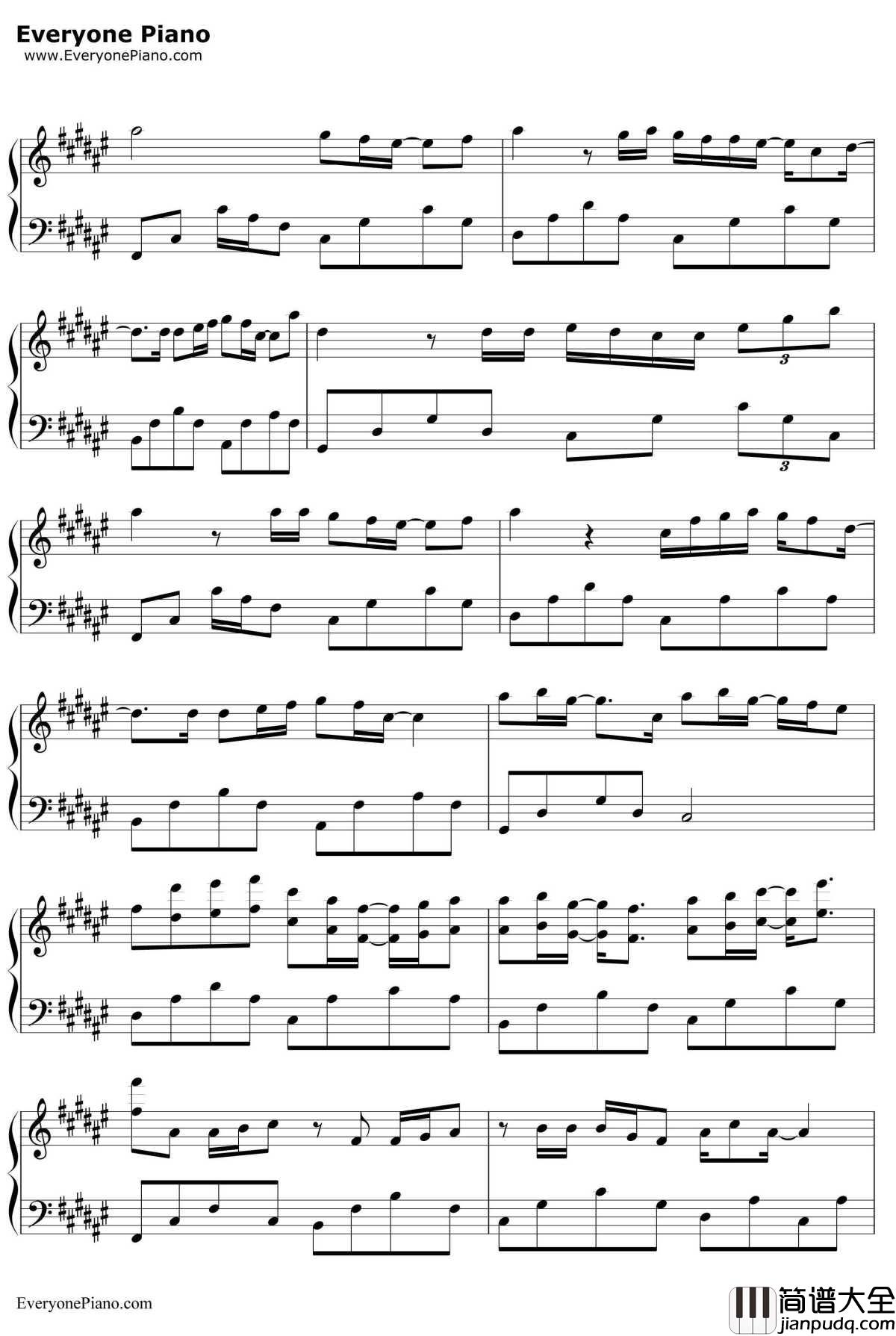 恋爱大过天钢琴谱_Twins