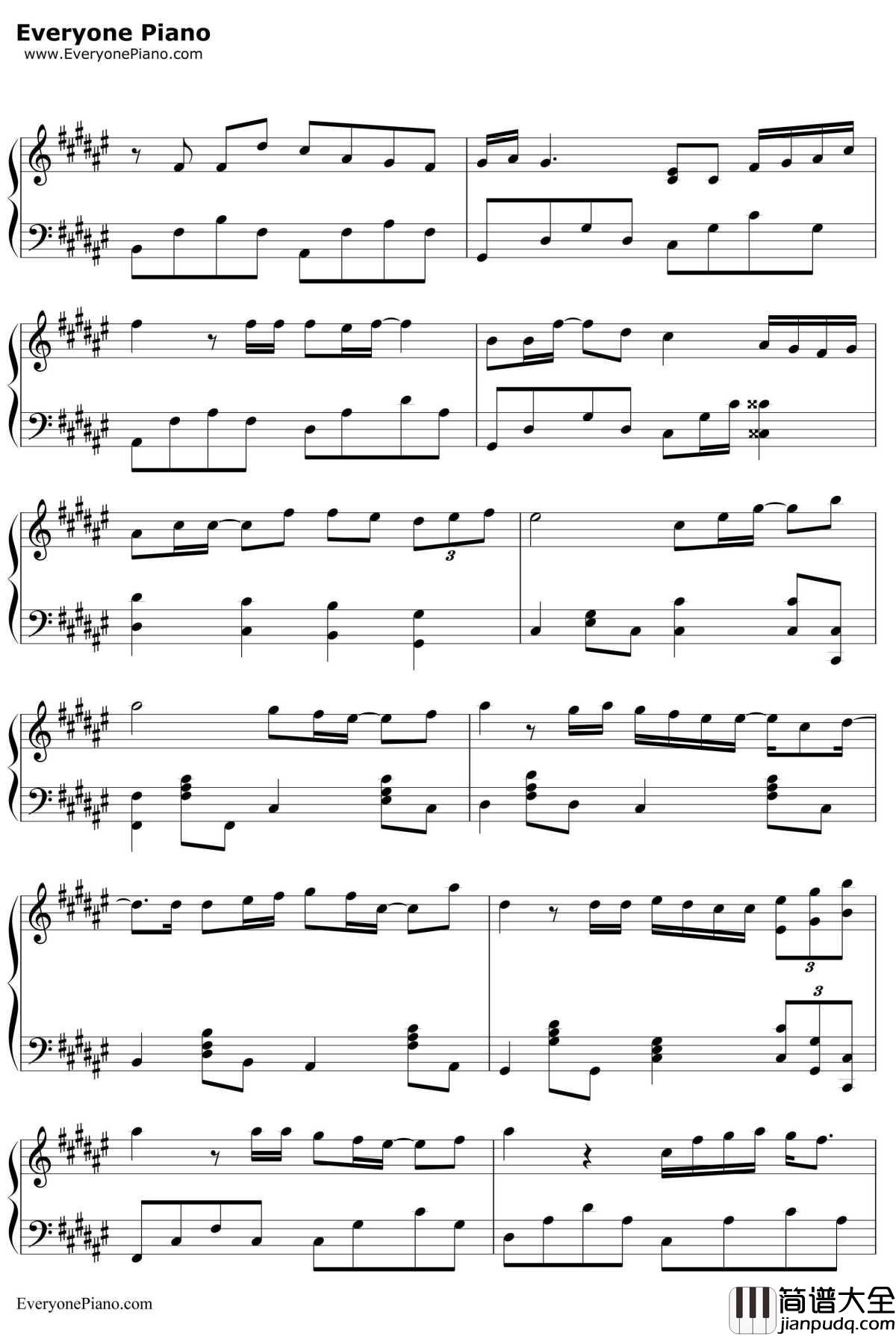 恋爱大过天钢琴谱_Twins