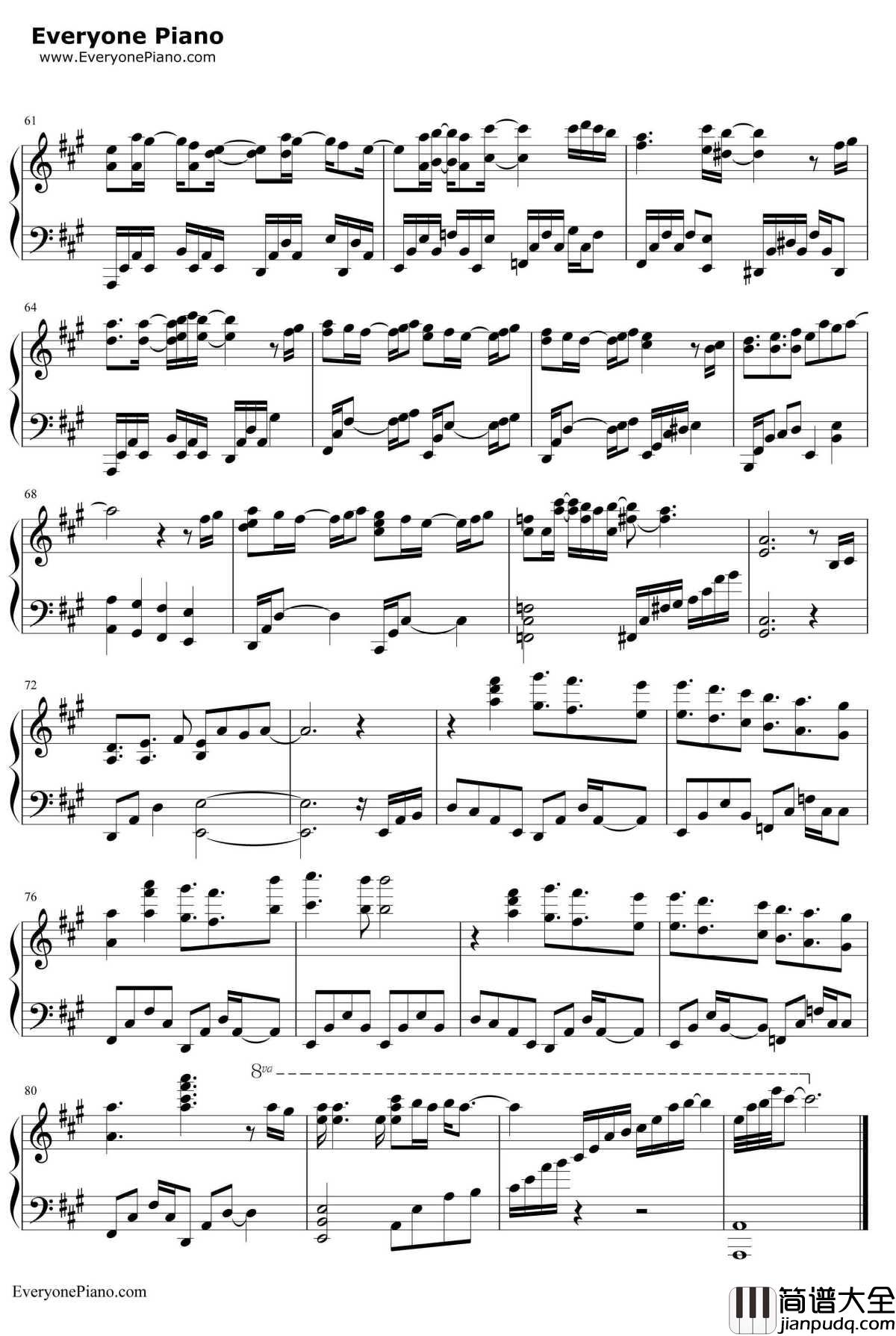 桜ノ雨钢琴谱_初音ミクmiku