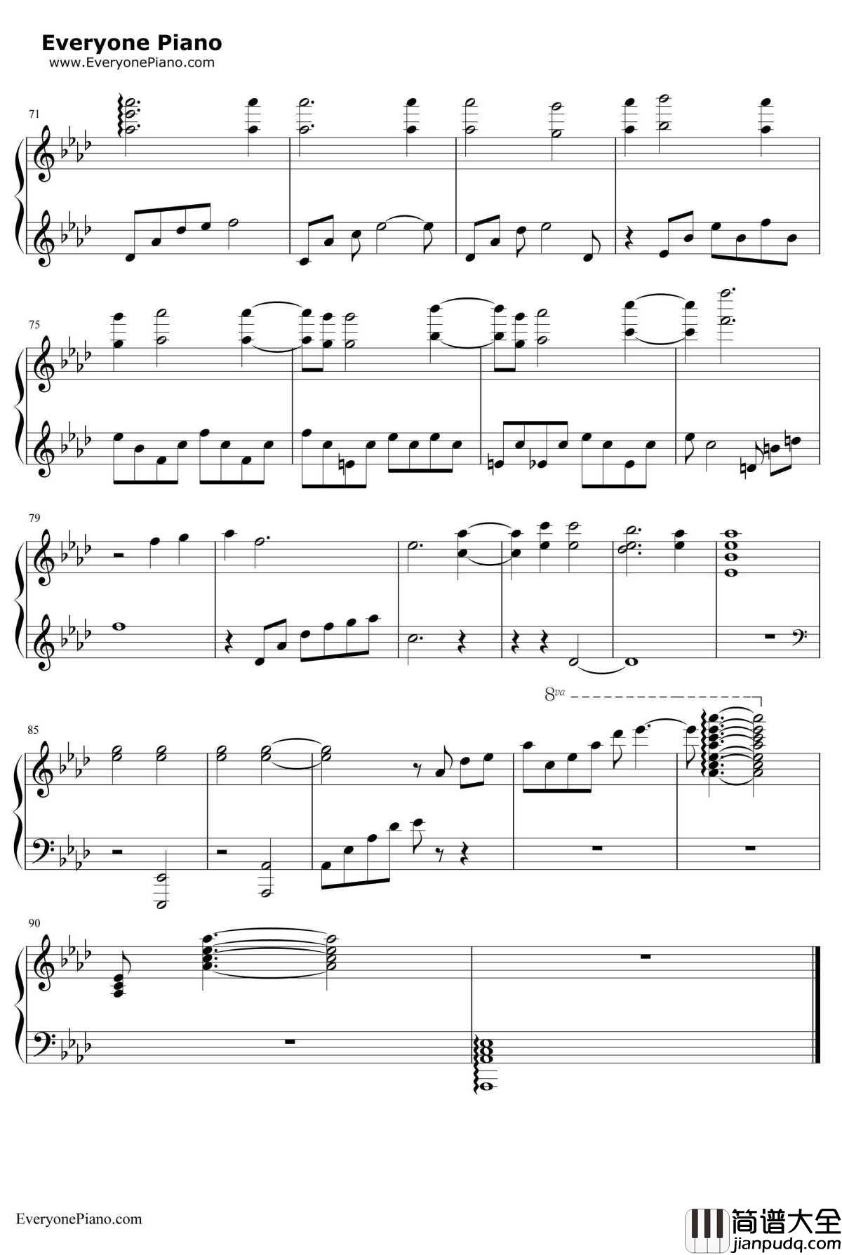 Elemental_World钢琴谱_ChouCho_政宗君的复仇ED