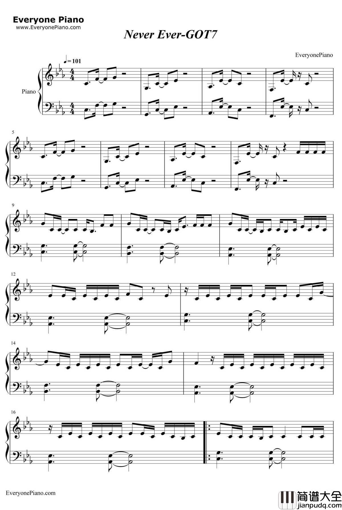 Never_Ever钢琴谱_GOT7