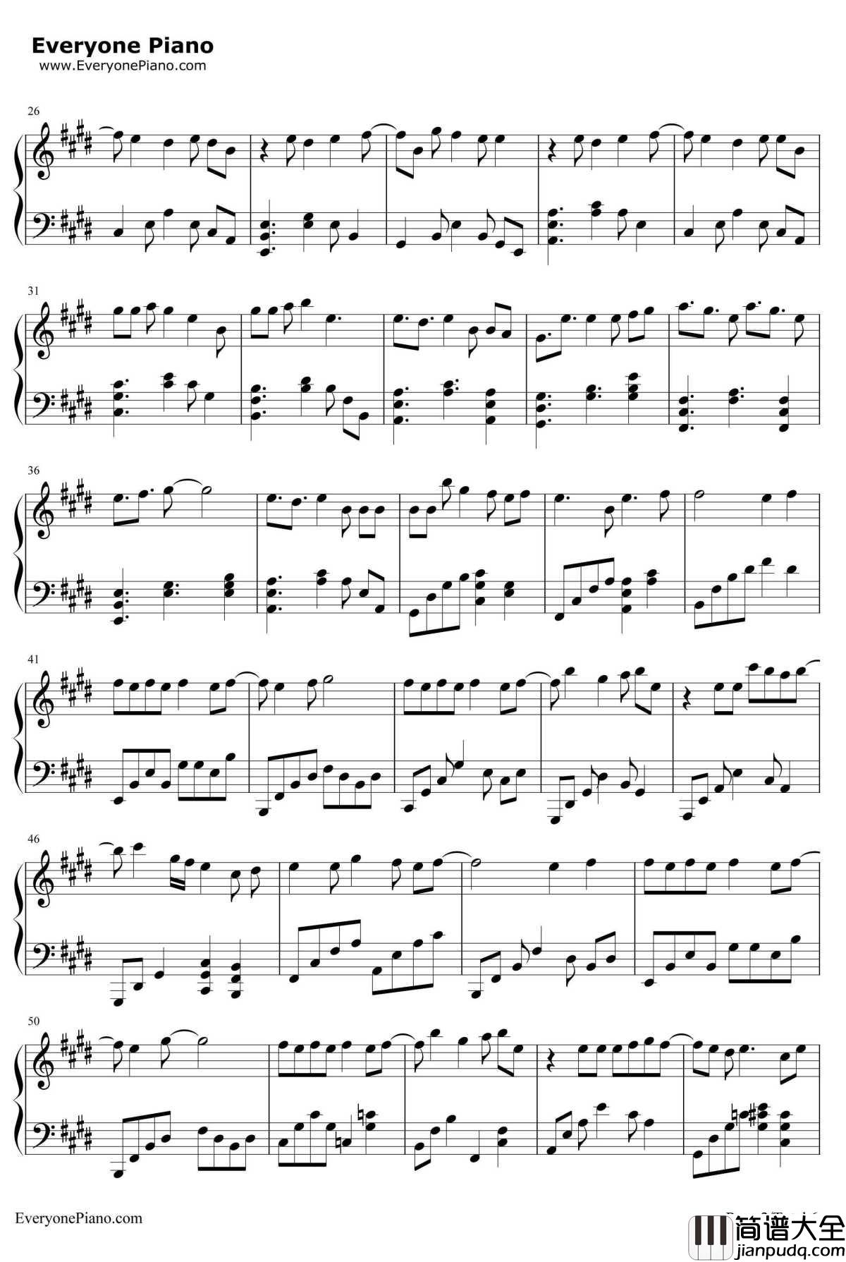 爱言叶Ⅱ钢琴谱_初音ミク初音未来