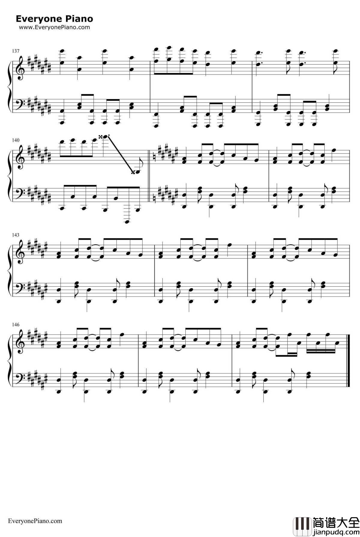 世界终结·舞厅钢琴谱_初音ミク巡音ルカ_ワールズエンド·ダンスホール