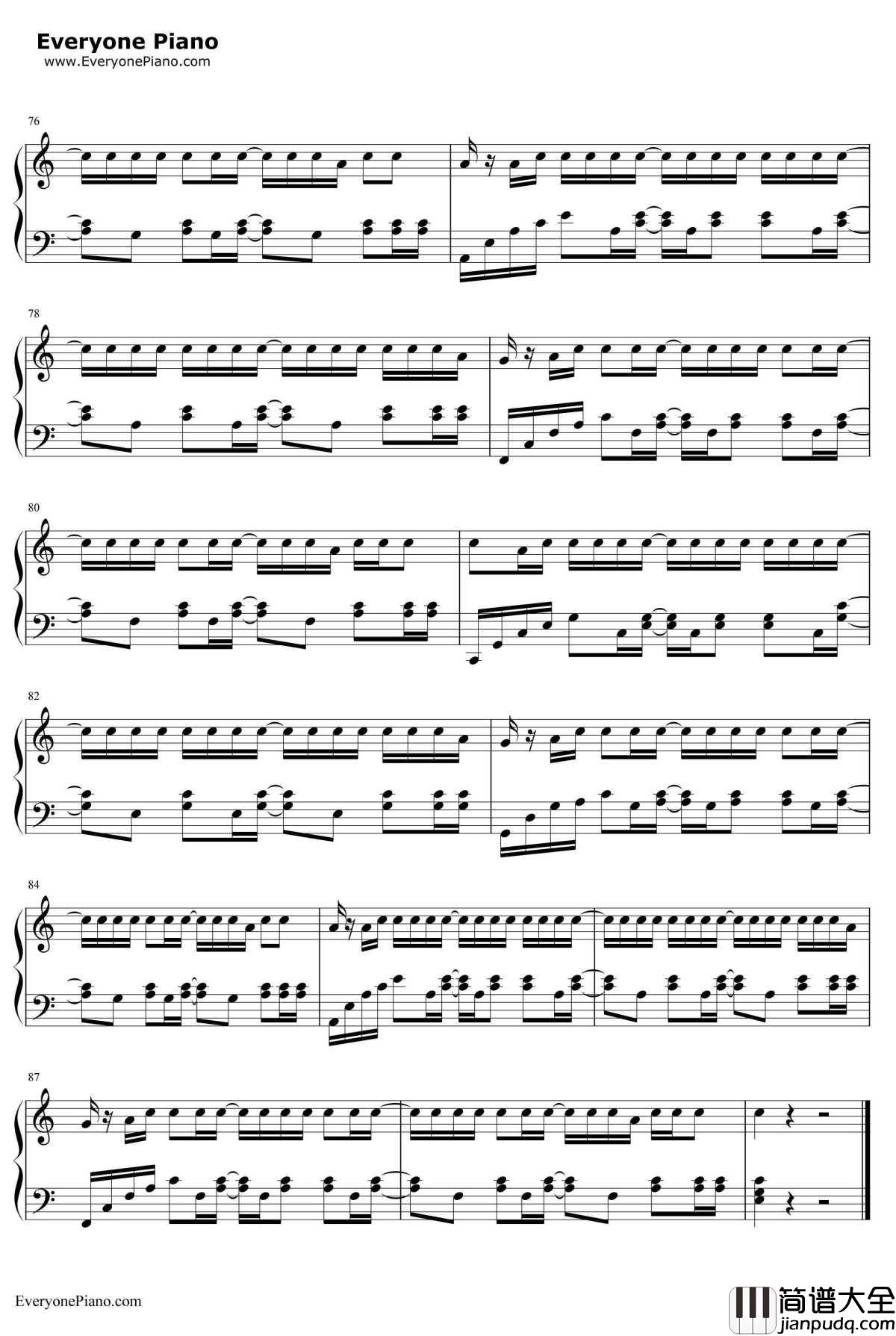 Out_of_the_Woods钢琴谱_TaylorSwift