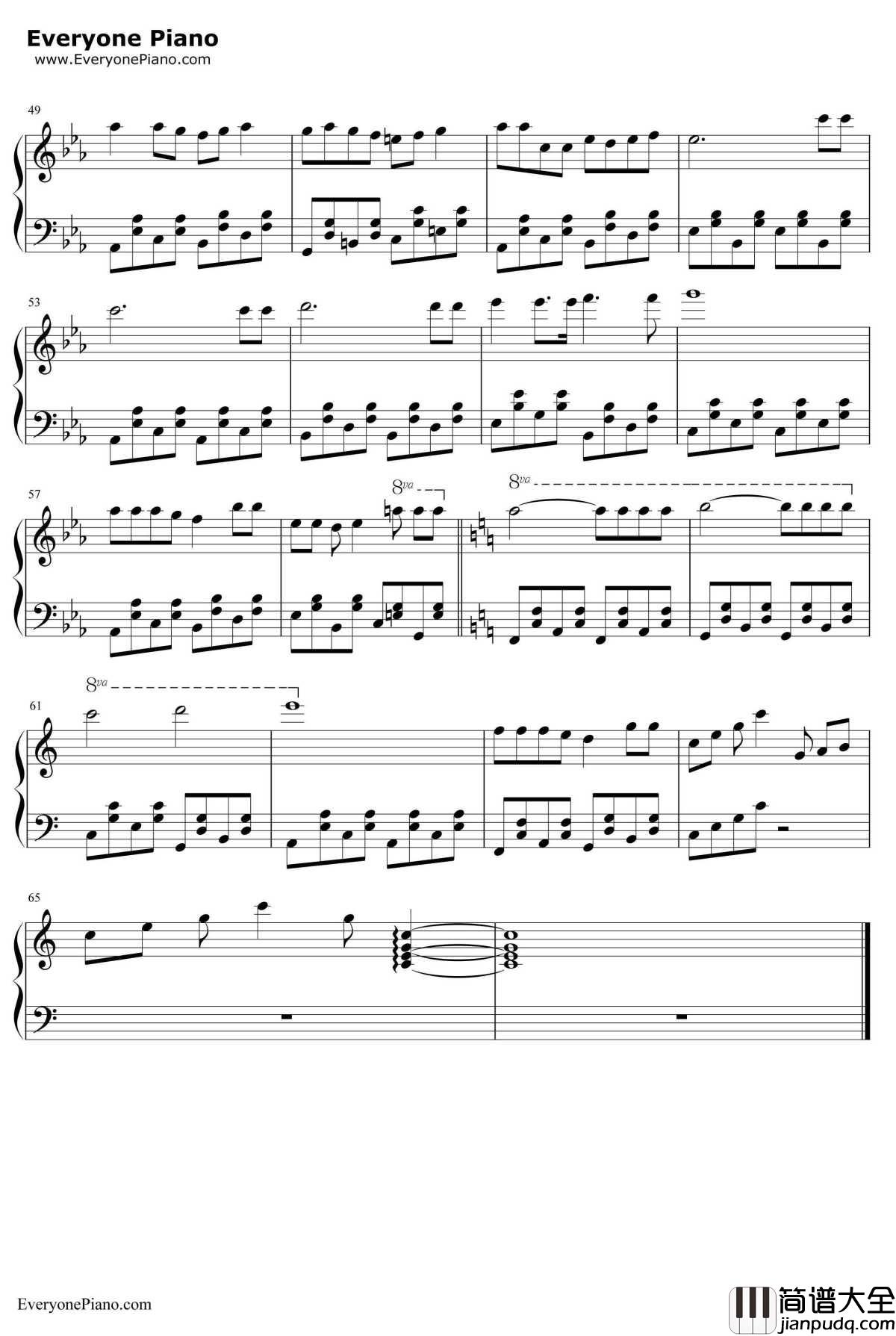 高音厨音域テスト钢琴谱_初音ミク