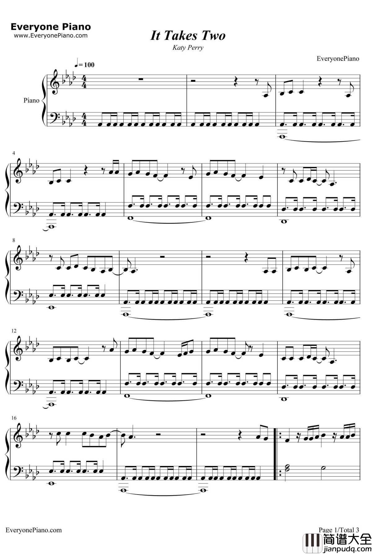 It_Takes_Two钢琴谱_KatyPerry